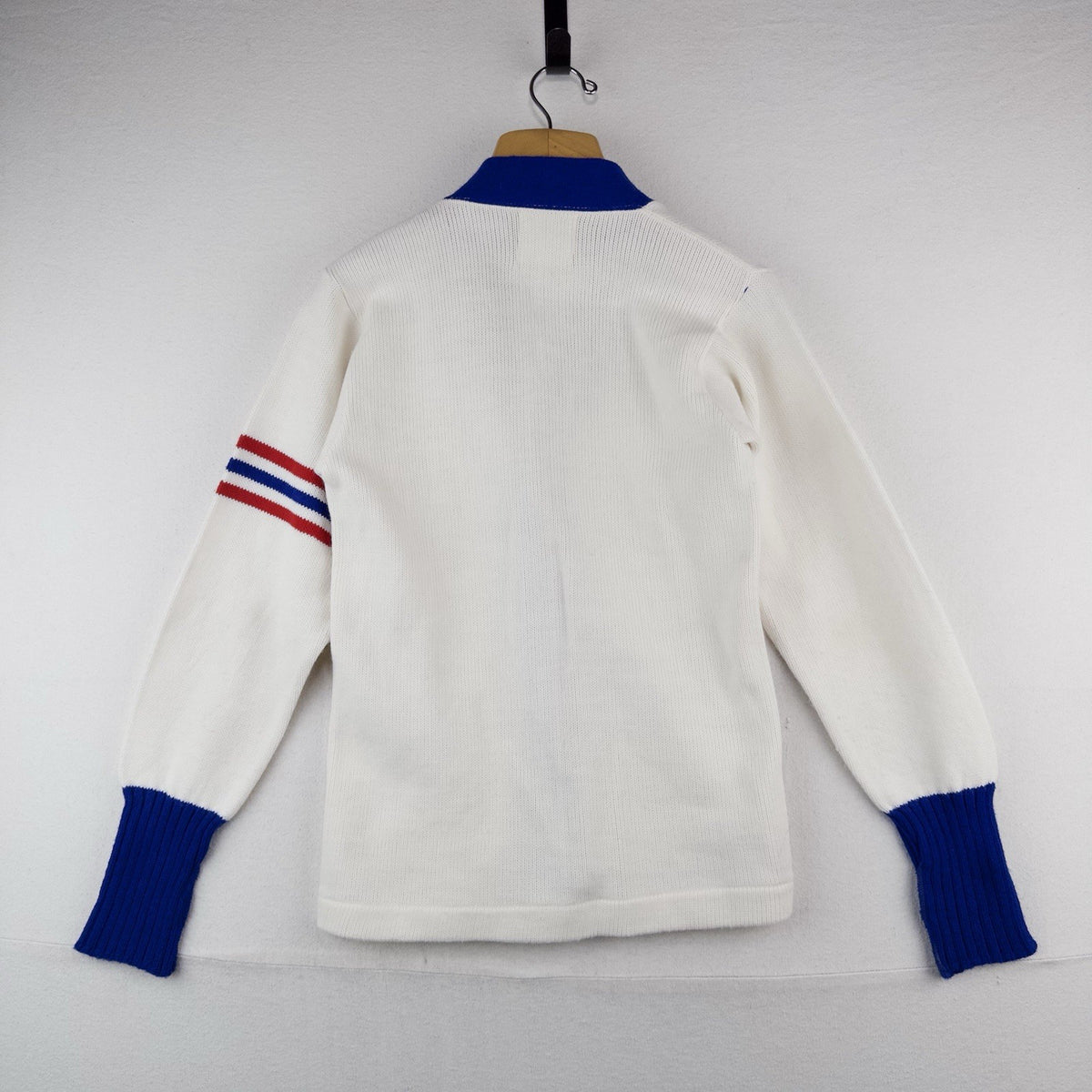 60’s Vtg Champion Letterman Cardigan Sweater Red White Blue 32” Youth M (10-12)