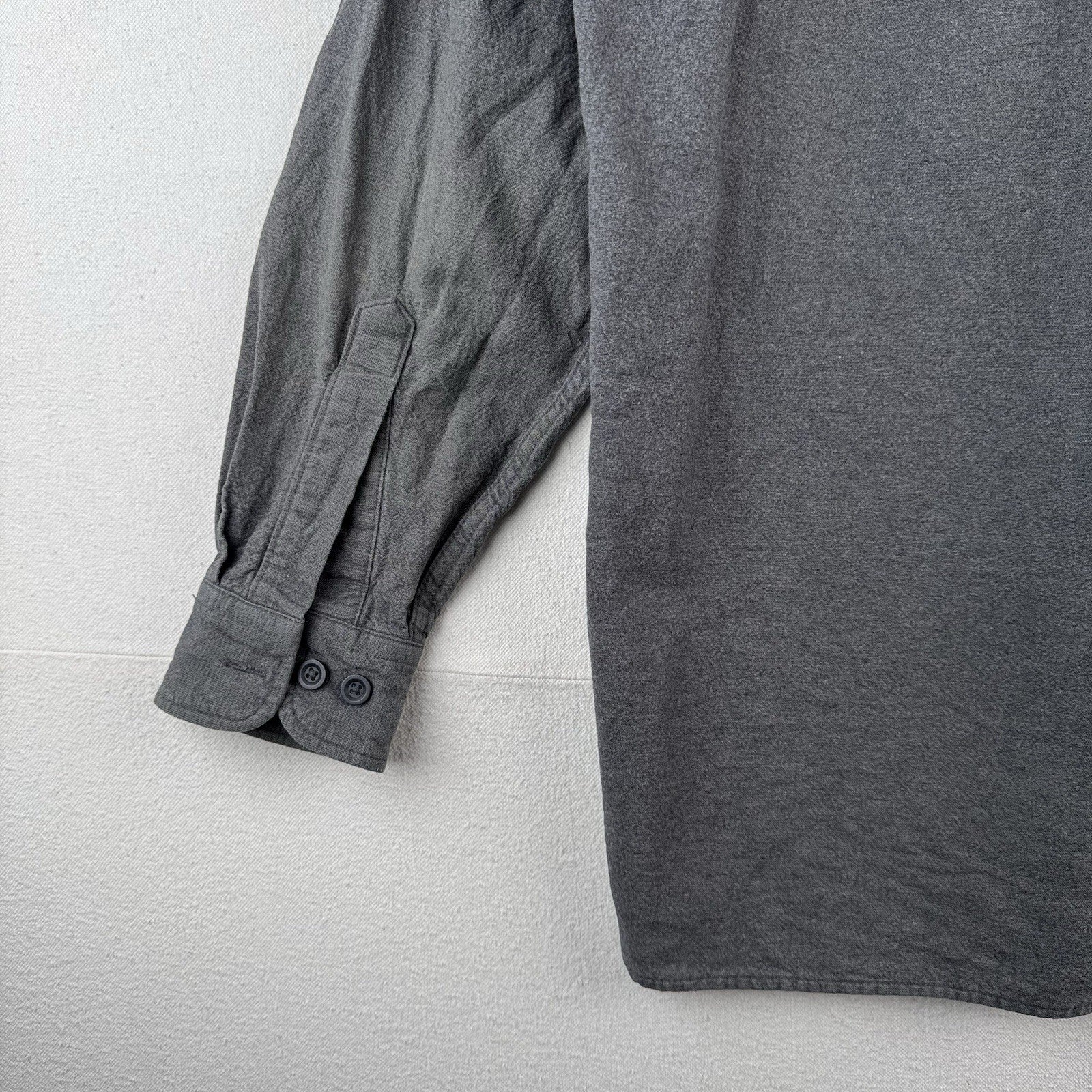 Vintage LL Bean Mens Medium Tall Chamois Flannel Shirt Gray 100% Cotton
