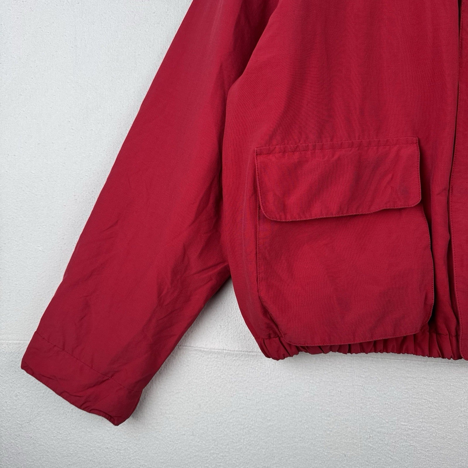 90’s Vtg Polo Ralph Lauren Jacket Men’s L Red A-2 Bomber Fleece Stowaway Hood