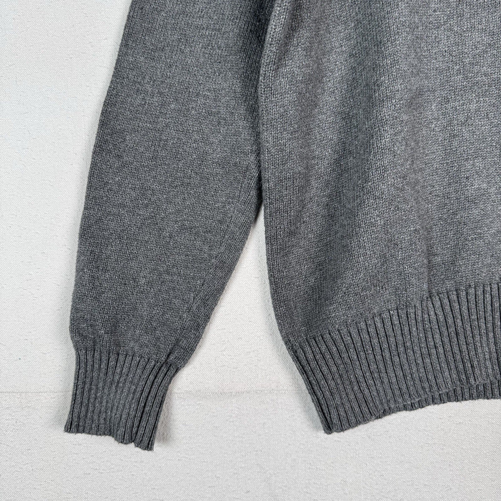 Vintage Polo Ralph Lauren 1/4 Button Neck Sweater Men’s L Gray Cotton Pullover