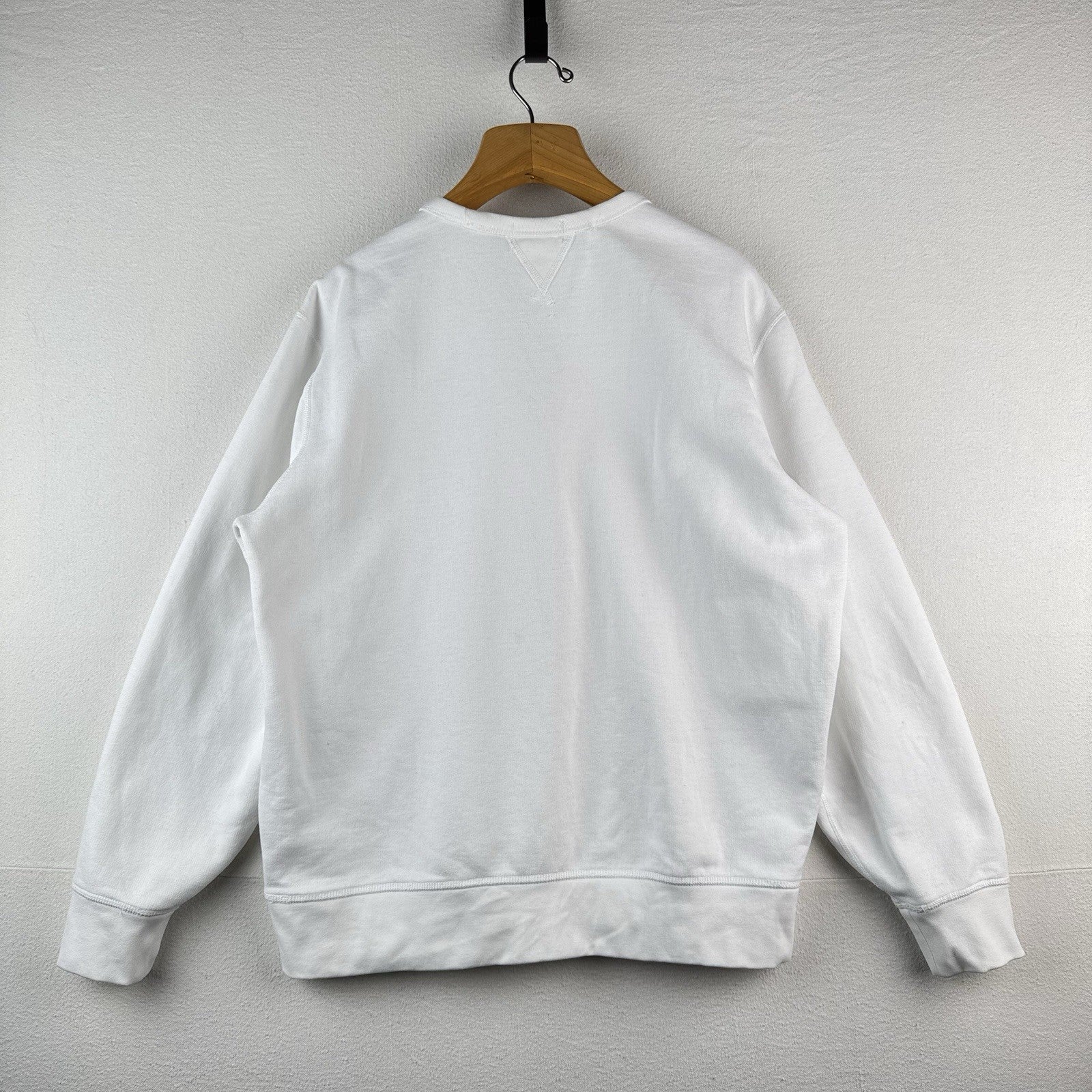 Polo Ralph Lauren Sweatshirt Mens XL White Fleece Double V Notch Pullover *Read