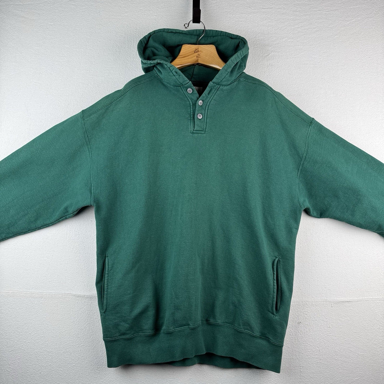 80’s Vtg L.L. Bean Russell Athletic Mens 2XLT Tall Green Split Pocket Hoodie USA