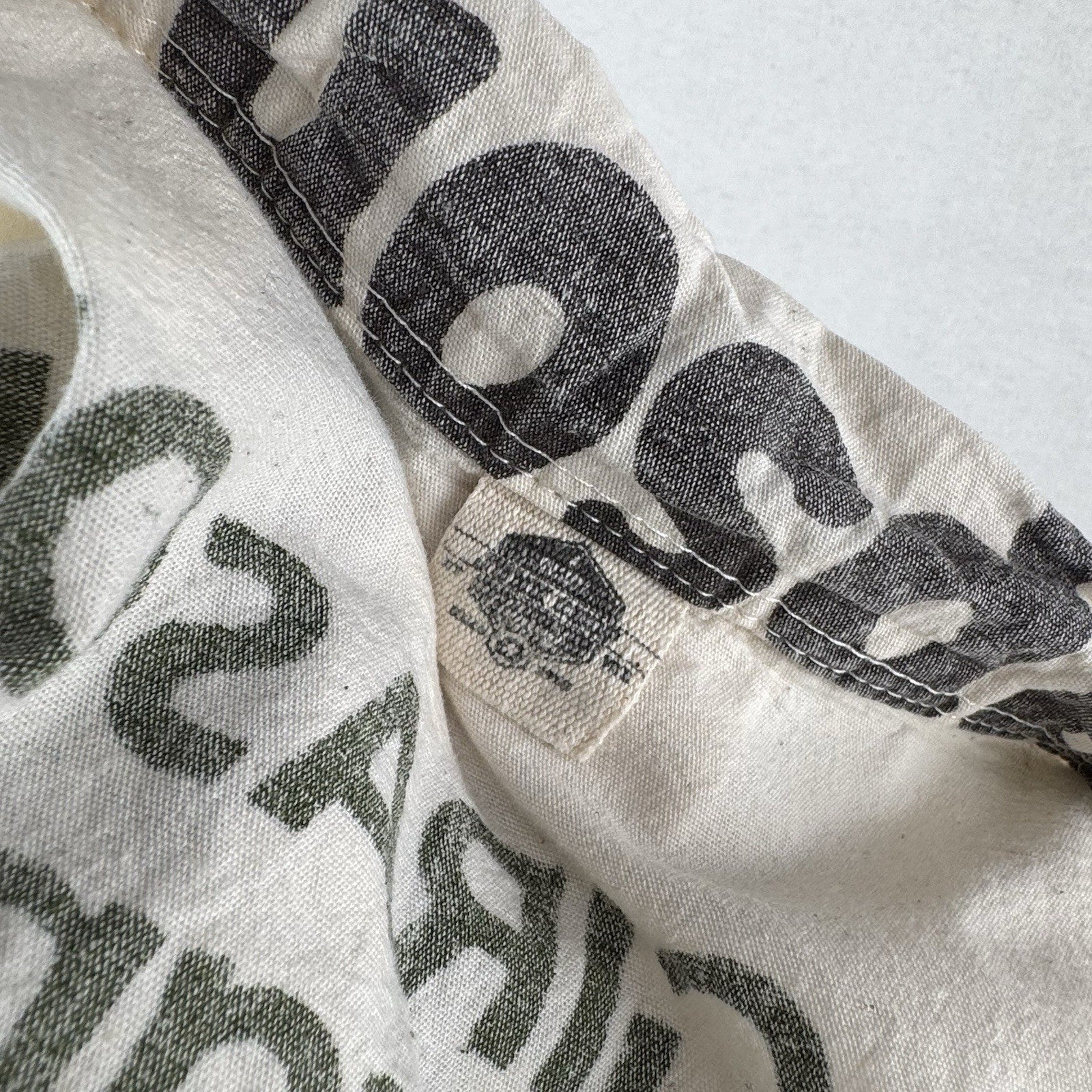 Junk Shop Sunflower Seed Flour Sack Short Sleeve Button Down Shirt Men’s Large