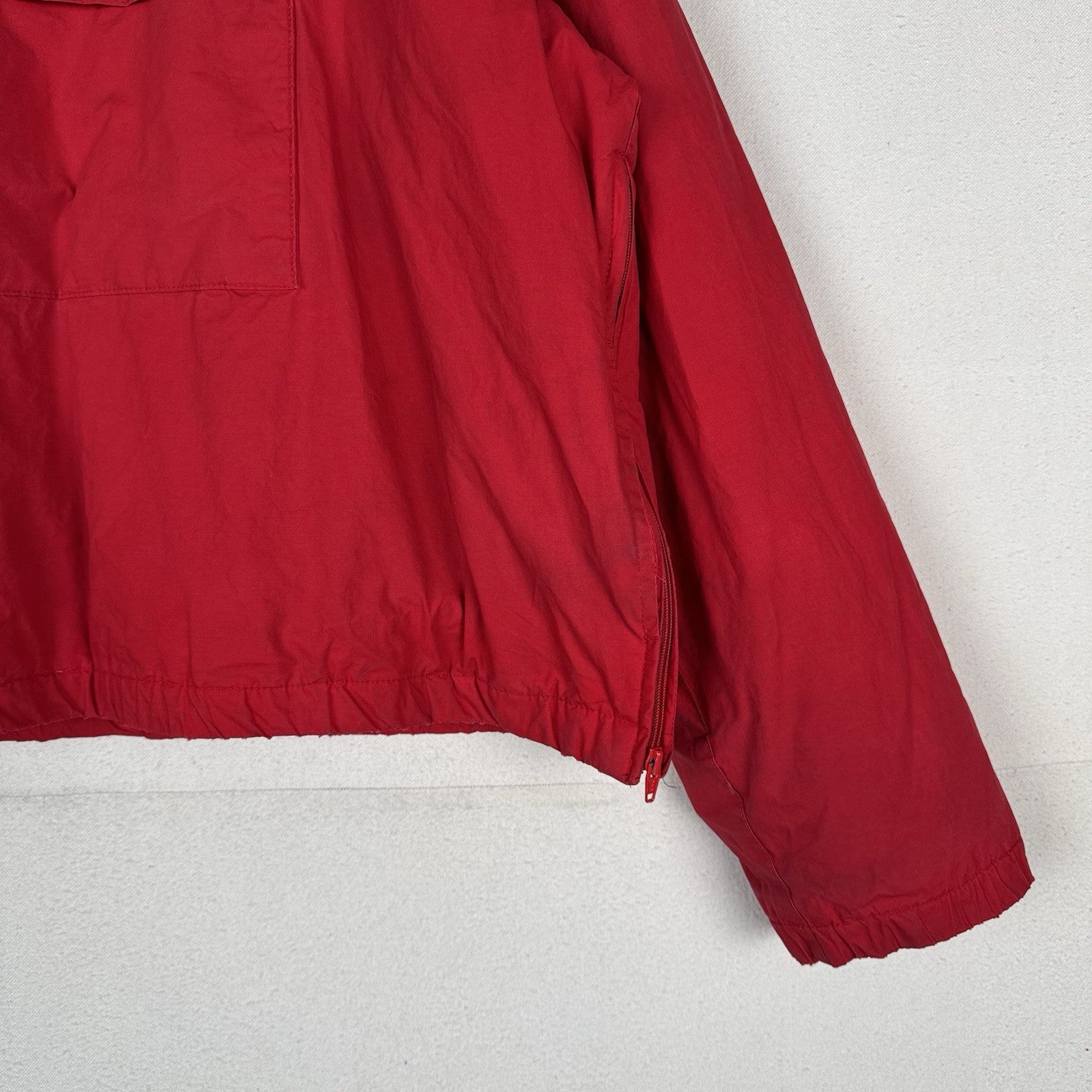 Vtg 90s Polo Ralph Lauren Men's XL Red Down Pullover Puffer Jacket *Distressed