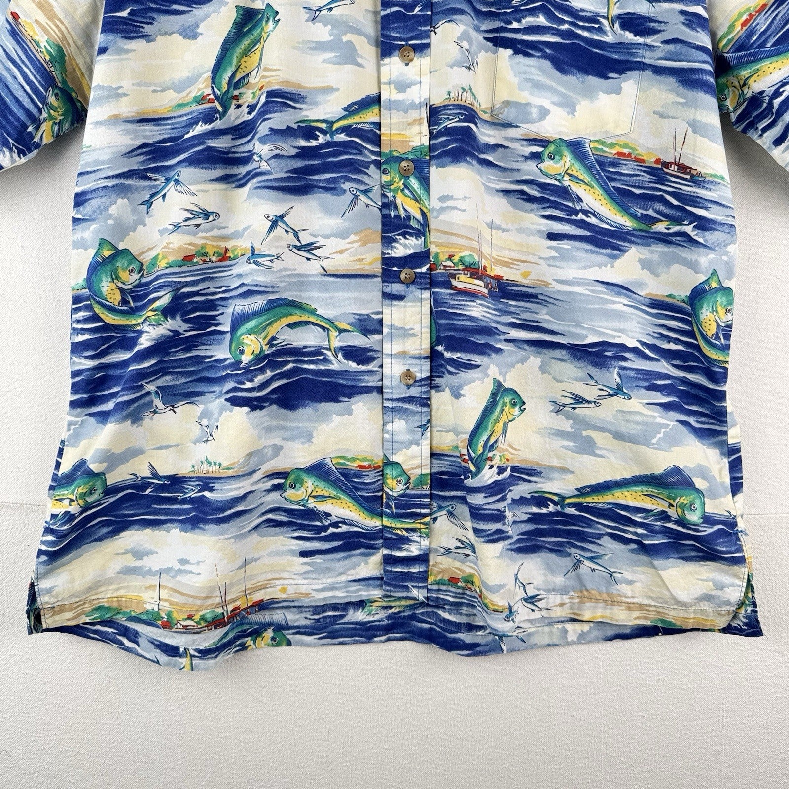 90’s Vtg Kahala Sportfish Marlin Hawaiian Short Shirt Sleeve Mens XL Made Hawaii