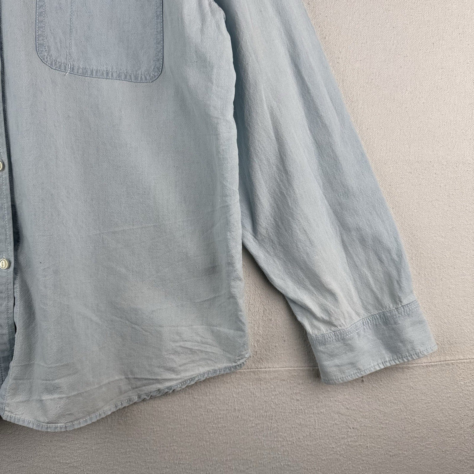 Lauren Ralph Lauren Women's XL Blue Chambray Button Down Shirt 100% Cotton
