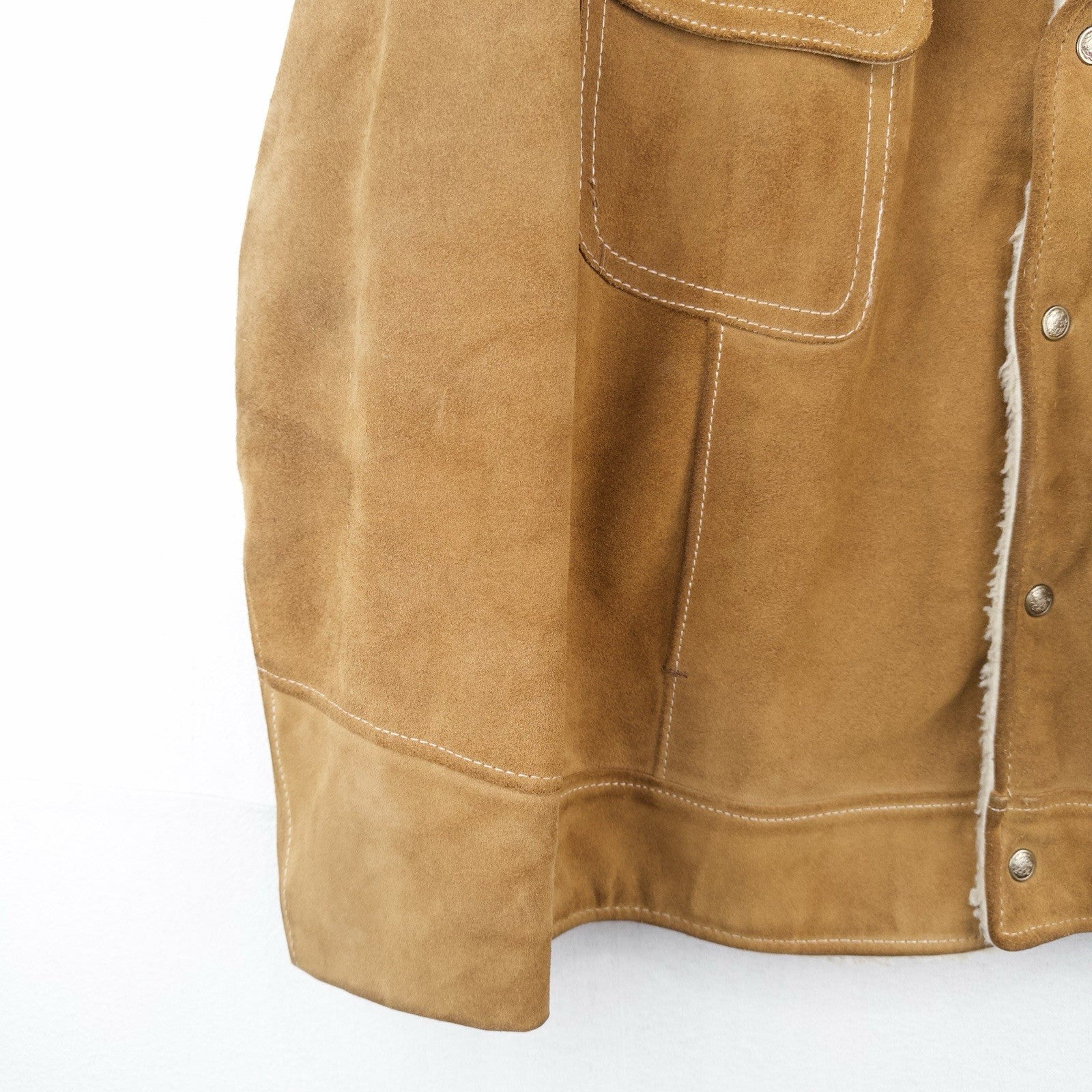 70’s Vtg Towncraft Shearling Suede Jacket Men’s Western Ranch Sheepskin 46R USA