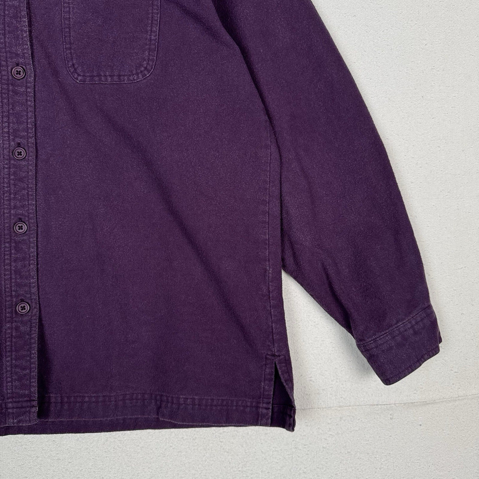 Vintage LL Bean Chamois Flannel Shirt Women’s Medium Plum Purple Button Up