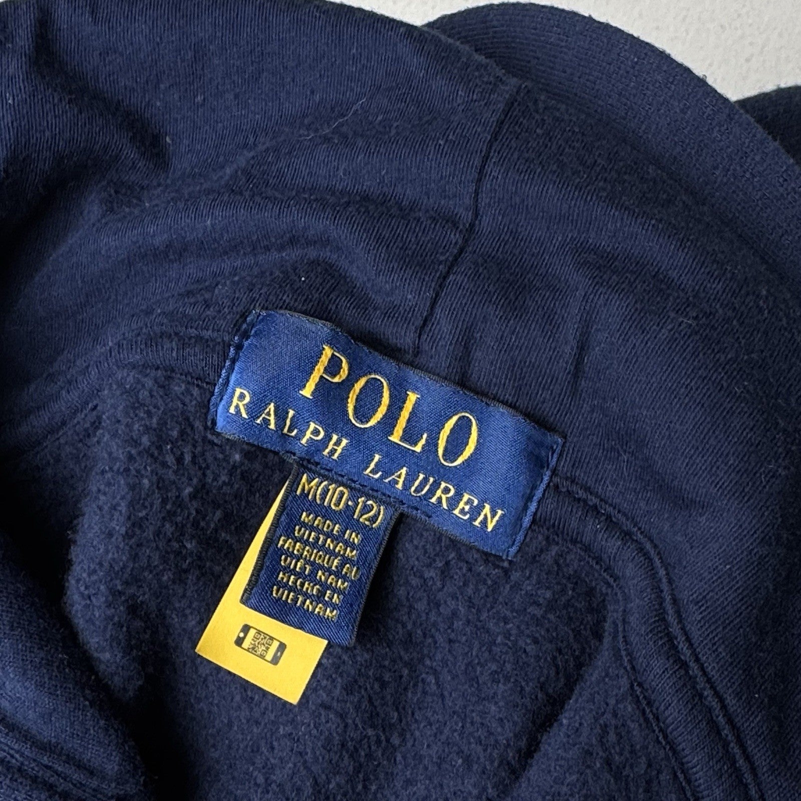 Polo Ralph Lauren Youth Medium (10-12) Fleece Pullover Hoodie Dark Navy Blue