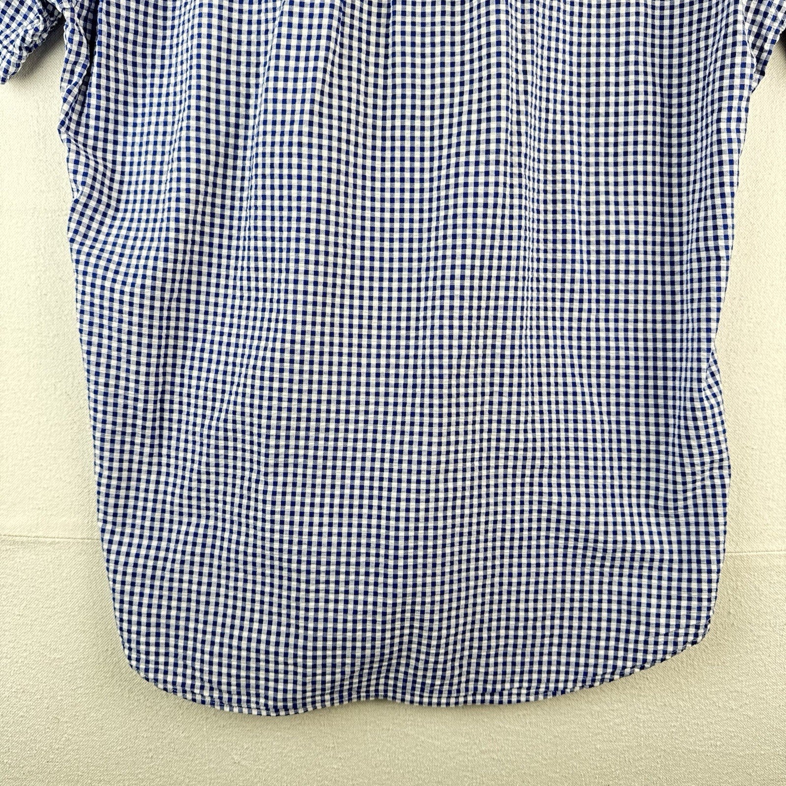 Polo Ralph Lauren Blue Gingham Seersucker S/S Shirt Men’s L Oxford Button Down