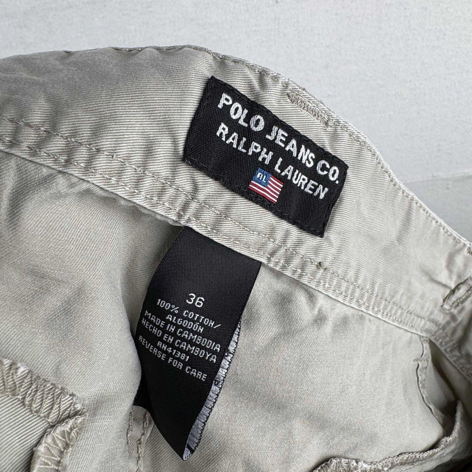 Vtg Ralph Lauren Polo Jeans Co Men’s 36 Cargo Shorts Beige Military Surplus
