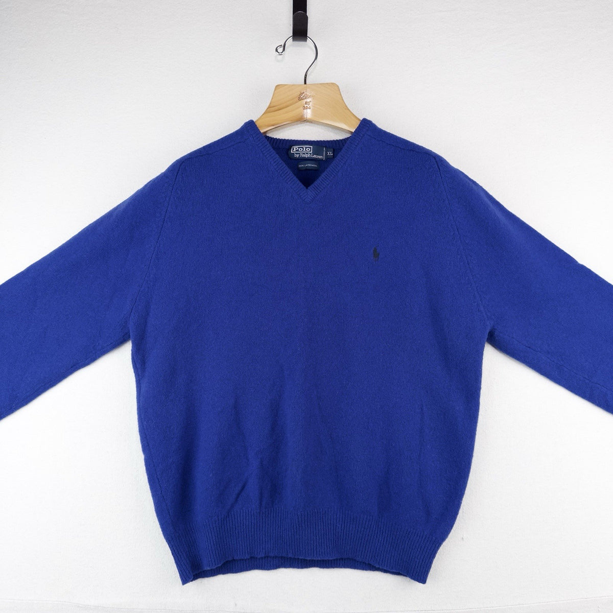 90’s Vtg Polo Ralph Lauren Sweater Men’s XL Blue 100% Lambswool Pullover Knit