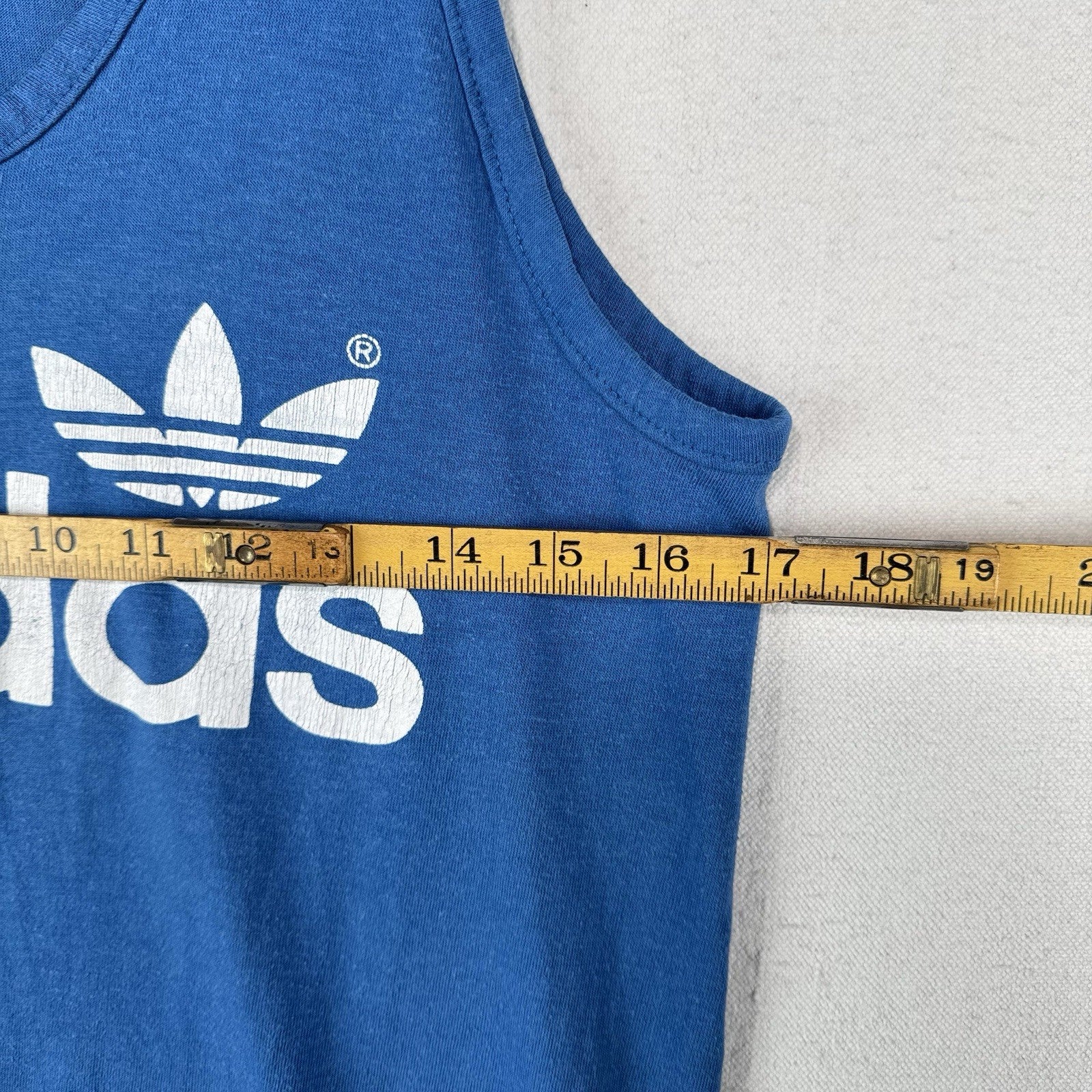 80’s Vintage Adidas Men’s Small (34”) Tank Top Shirt Trefoil Logo Retro Blue