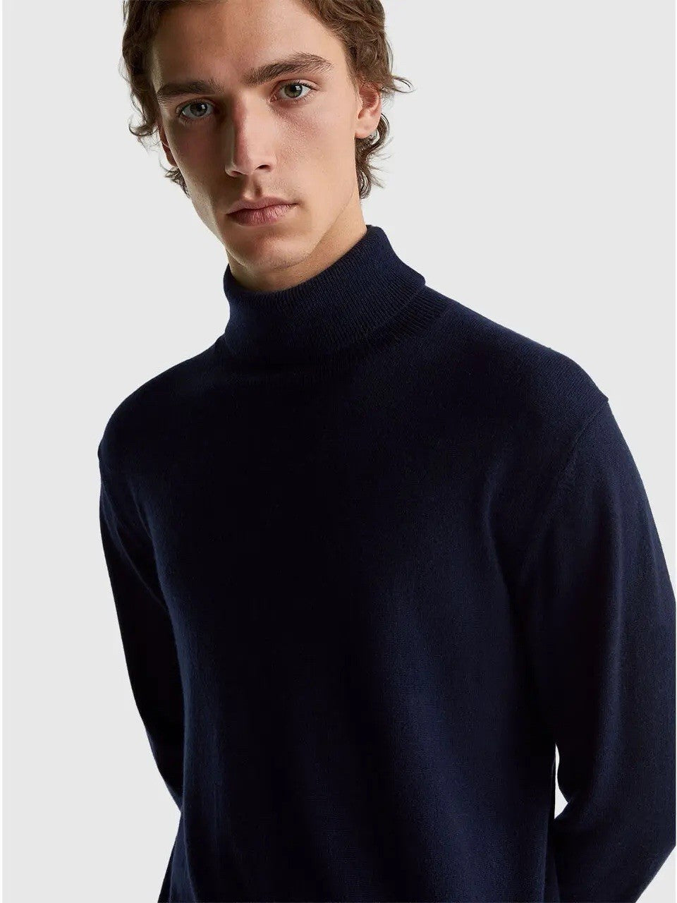 United Colors of Benetton Men’s M Blue Cashmere Turtleneck Sweater