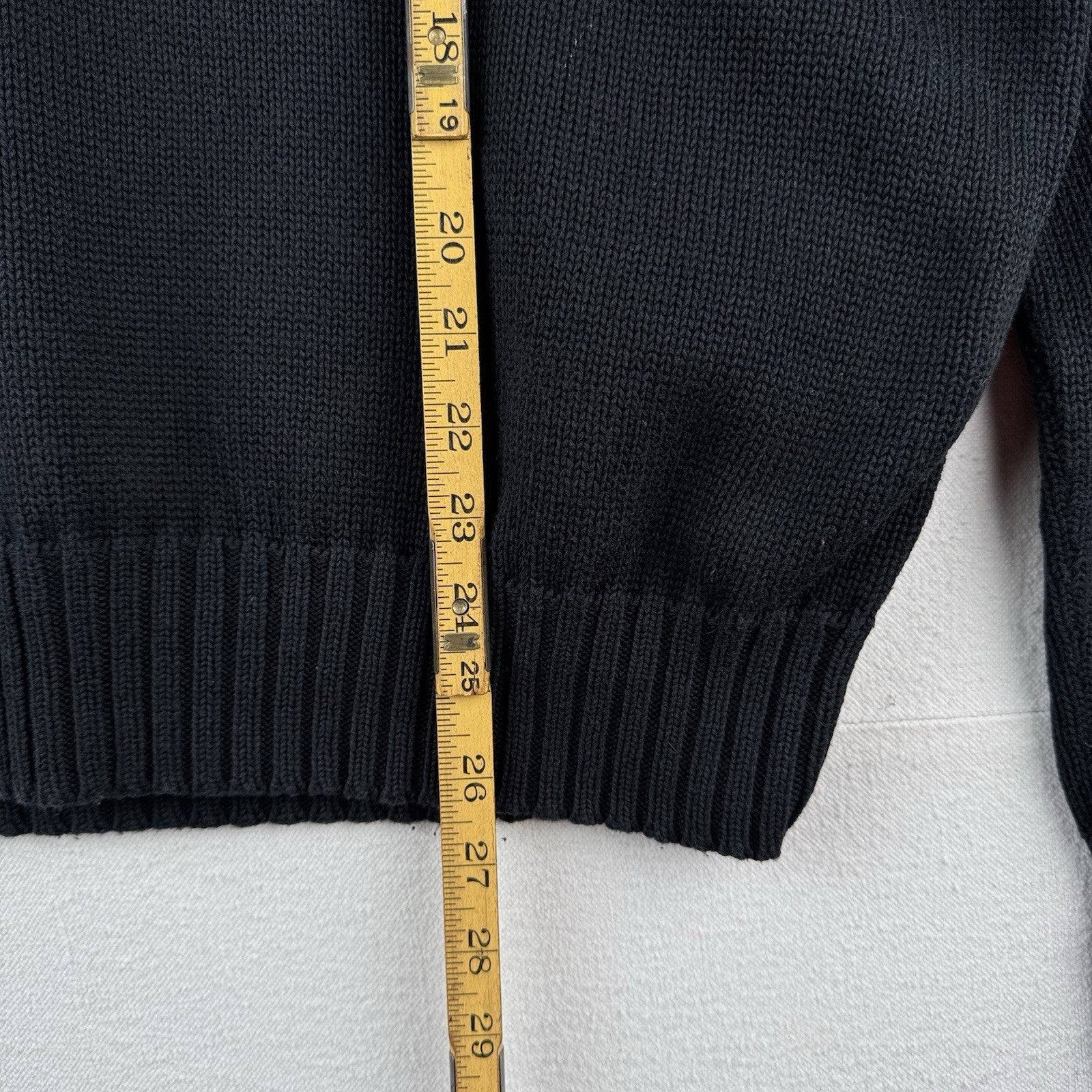 Vtg Polo Jeans Company Ralph Lauren 1/4 Zip Mens L  Crest Patch Black *Read