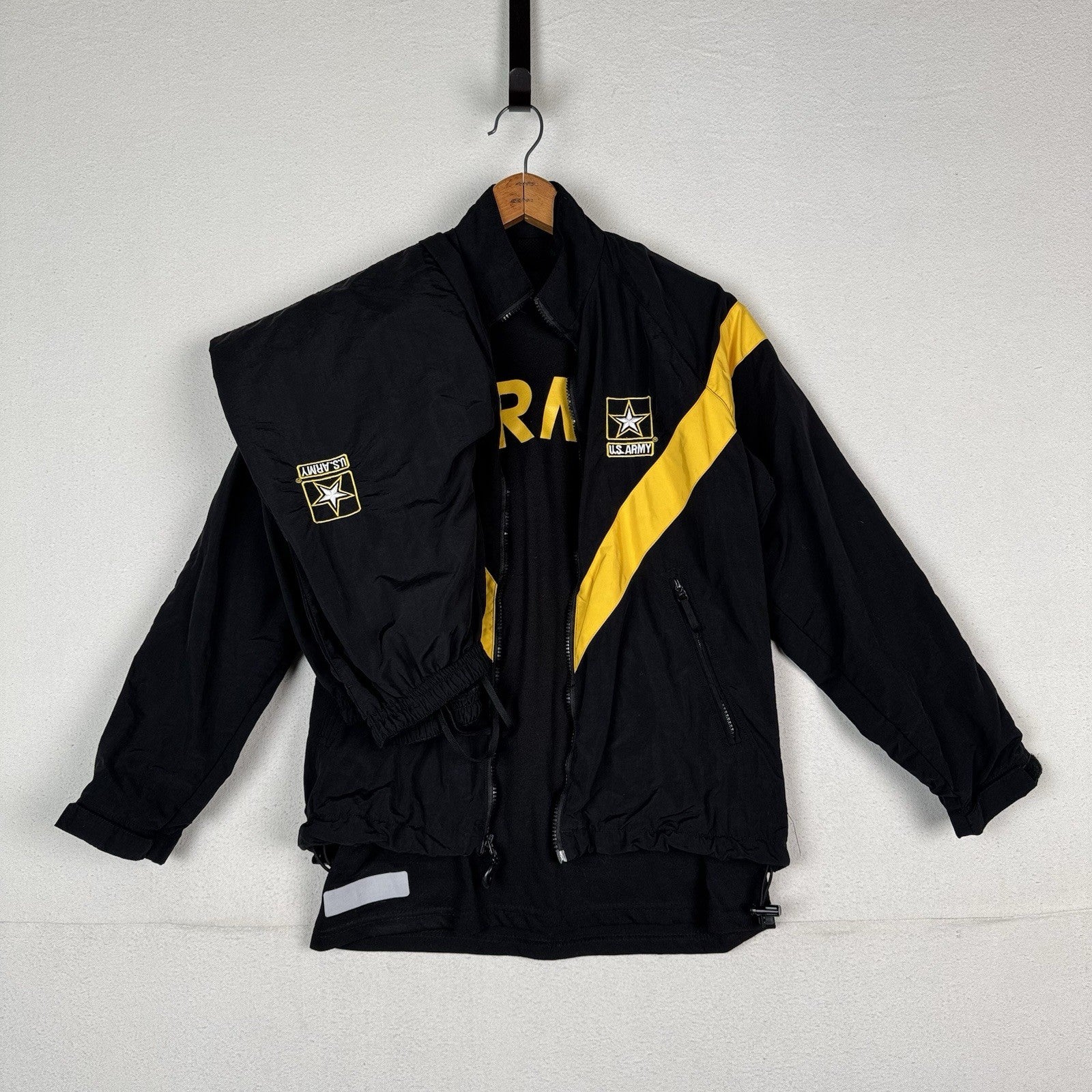 US Army Physical Fitness Uniform APFU Women’s XS Pants, Jacket, Shirt Black Gold