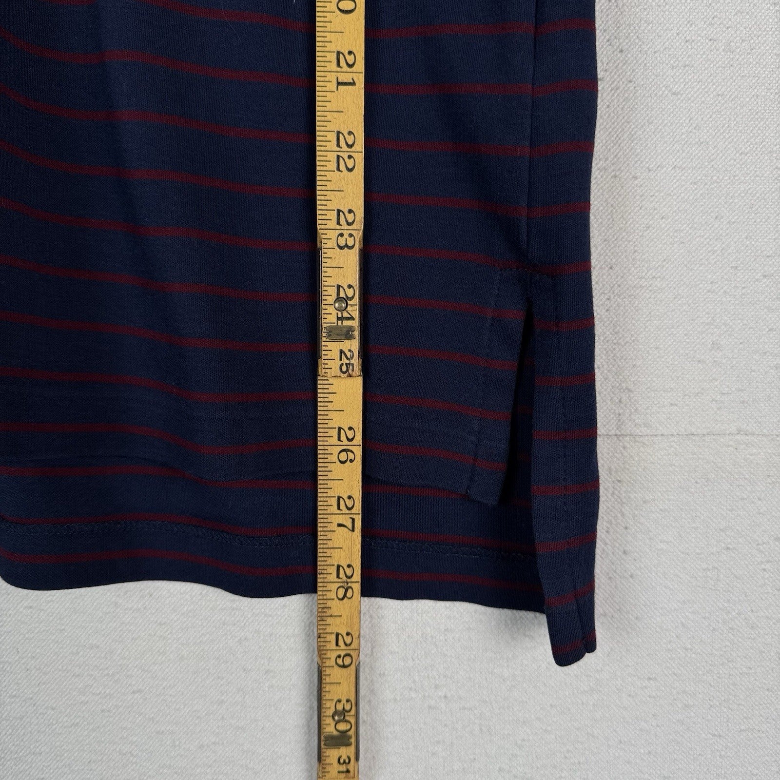 Polo Ralph Lauren Soft Touch Blue Red Striped Polo Shirt Mens Medium *read
