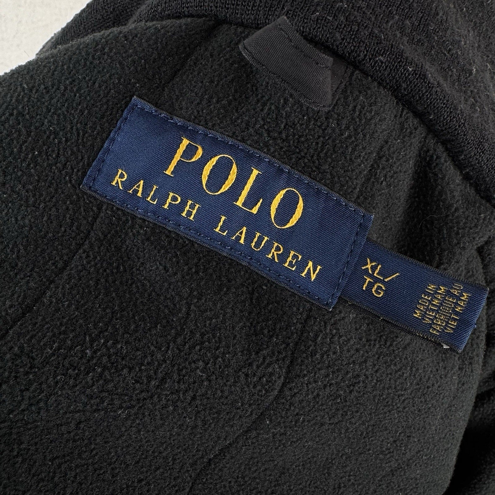 Polo Ralph Lauren Harrington Jacket Mens XL Black Insulated Stowaway Hood