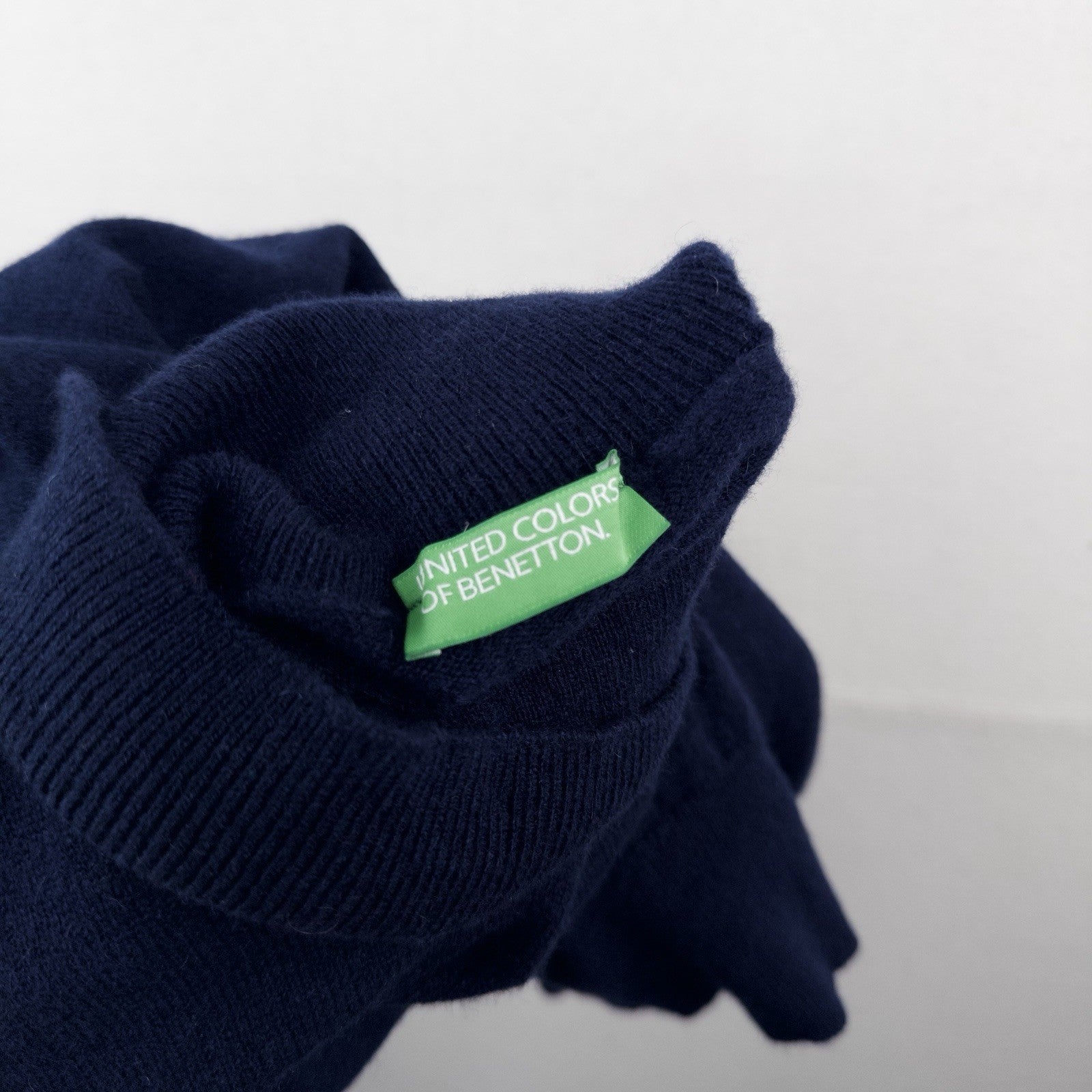 United Colors of Benetton Men’s M Blue Cashmere Turtleneck Sweater