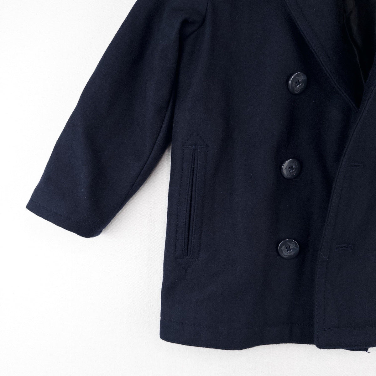 Old Navy Kids Small Navy Blue Wool Blend Peacoat Jacket *Missing Button