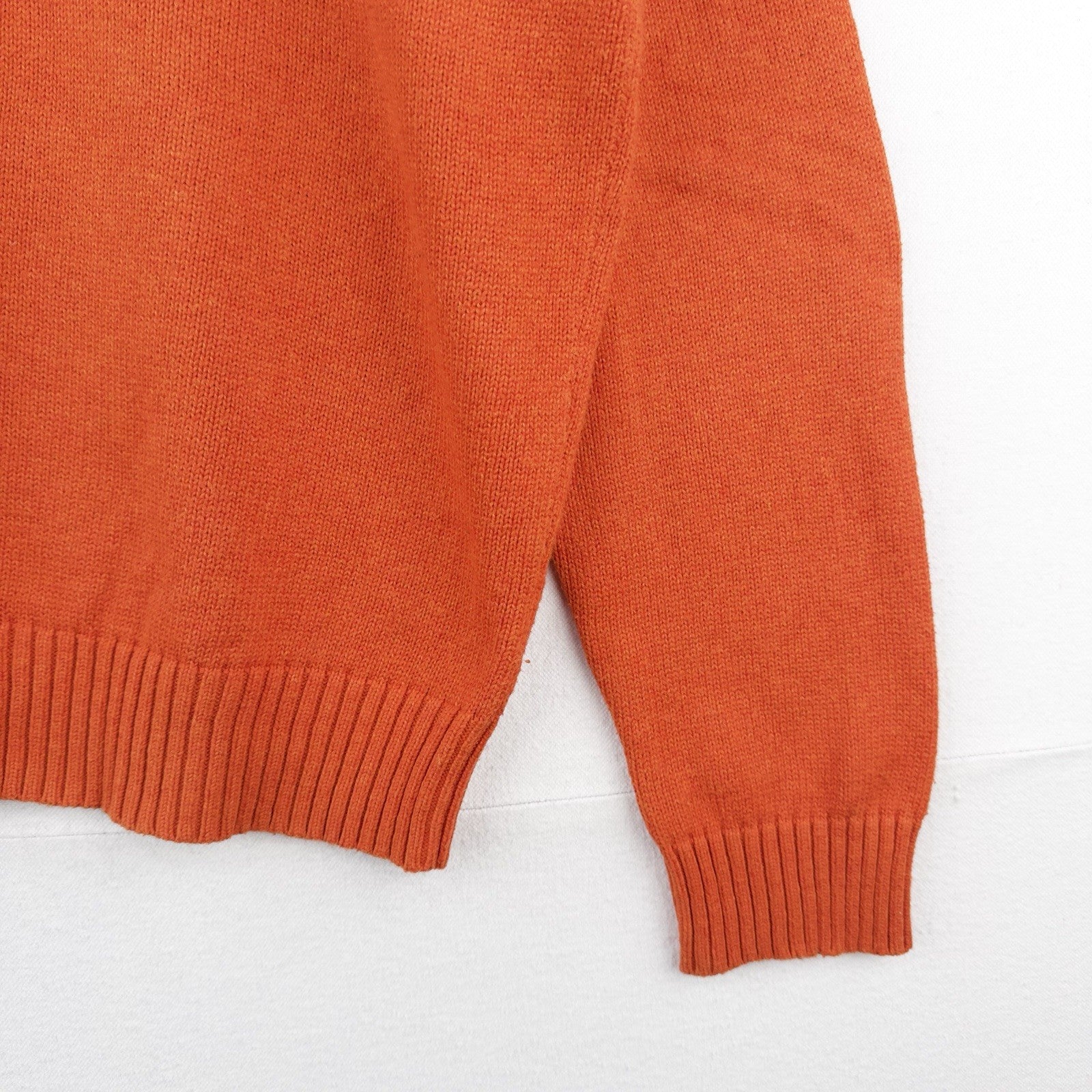 Polo Ralph Lauren Men’s XL Orange Cotton Quarter Zip Pullover Sweater