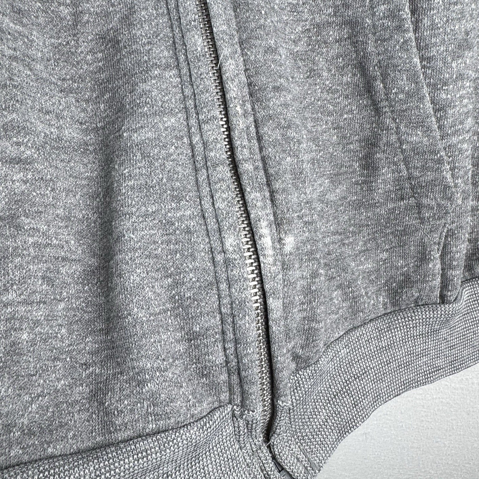 70’s Vintage Heather Gray Mens XL 46-48 Full Zip Hoodie Made In USA *Distressed