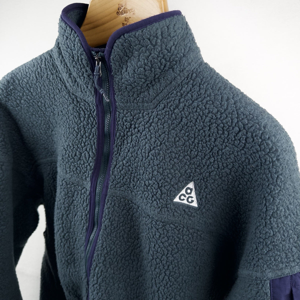 Nike ACG Arctic Wolf Polartec Fleece Sherpa Jacket Women’s XL Green Purple Boxy