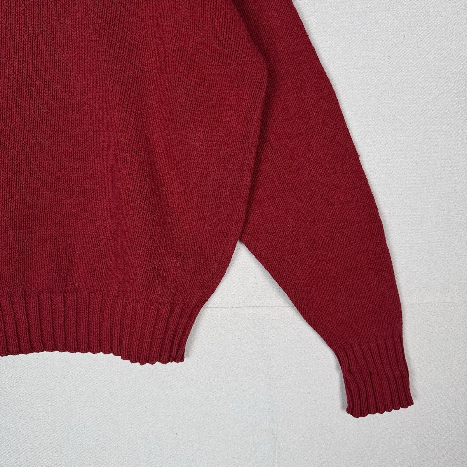 90’s Vintage Polo Ralph Lauren Mens 2XL Sweater Red Knit Crew 100% Cotton *Read