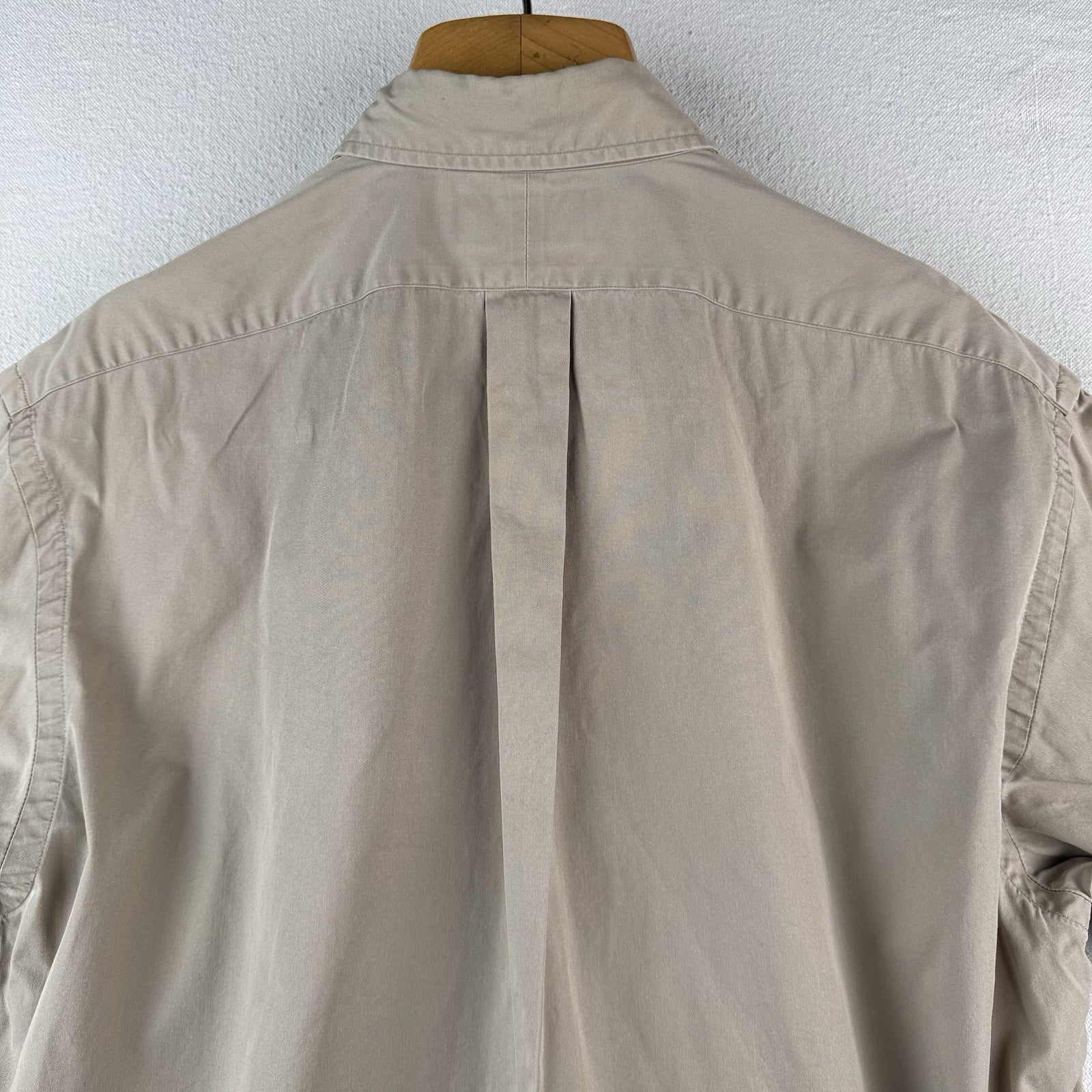 Vtg Ralph Lauren Blake Men’s M Beige Button Up Short Sleeve Short 100% Cotton