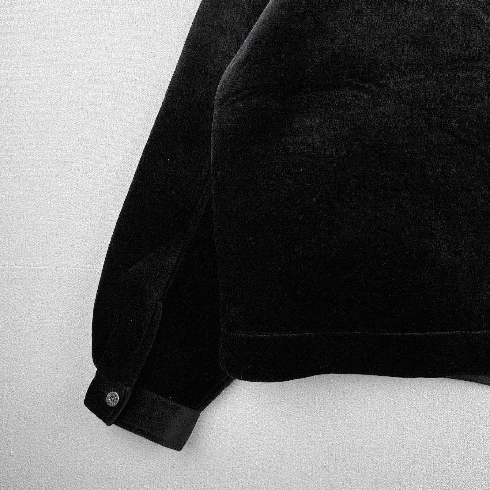 90’s Vtg Karl Kani Men’s 2XL XXL Black Velour Work Jacket Embroidered Logo Zip