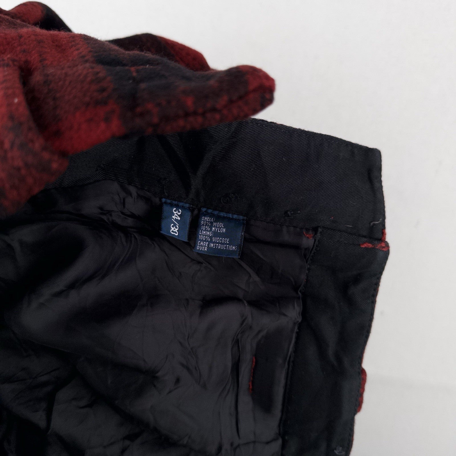 Polo Ralph Lauren Wool Buffalo Plaid Thick Hunting Pants Men’s 34x30 Red Black
