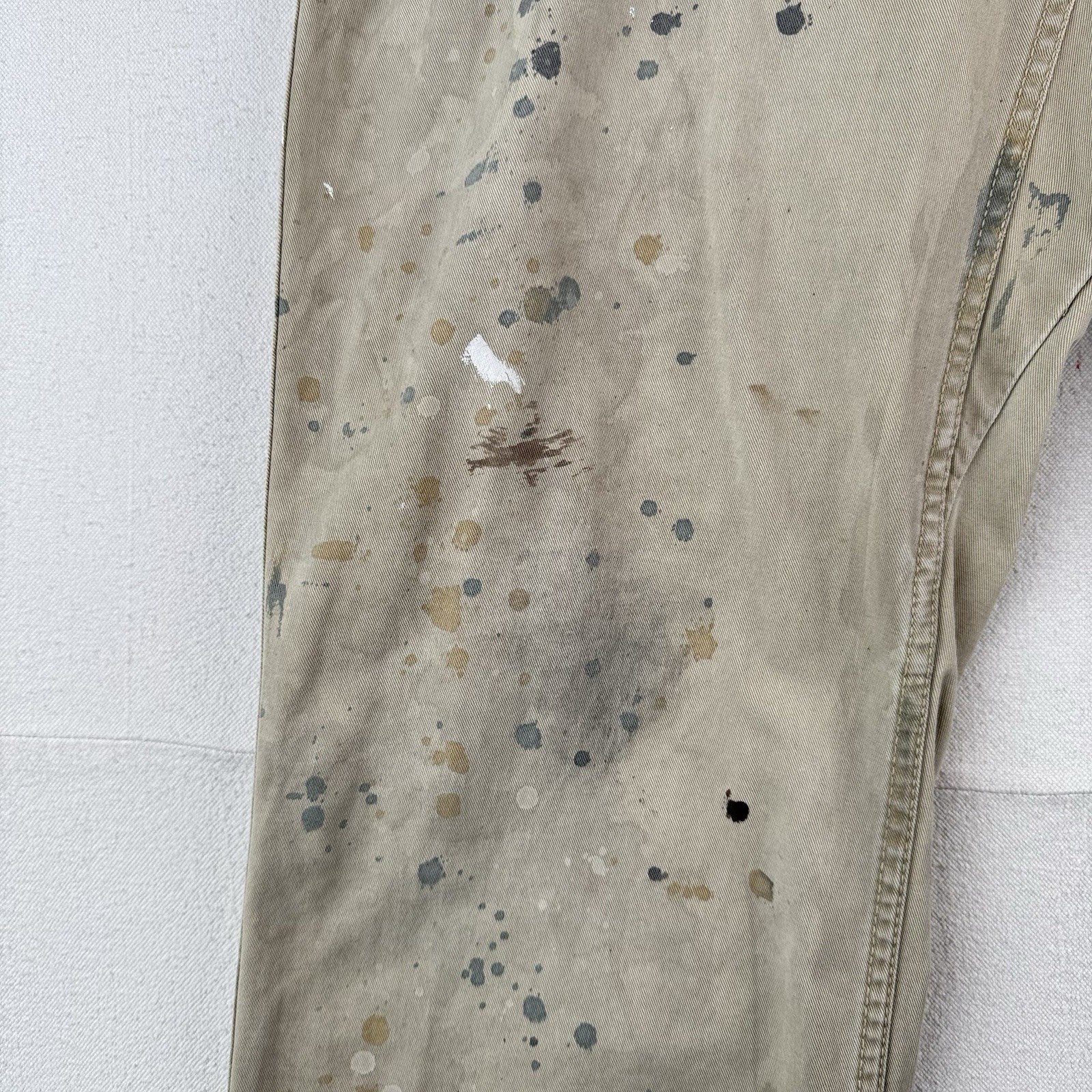 Polo Ralph Lauren Pollack Paint Splatter Distressed Buckle Back Chino Pant 36x30