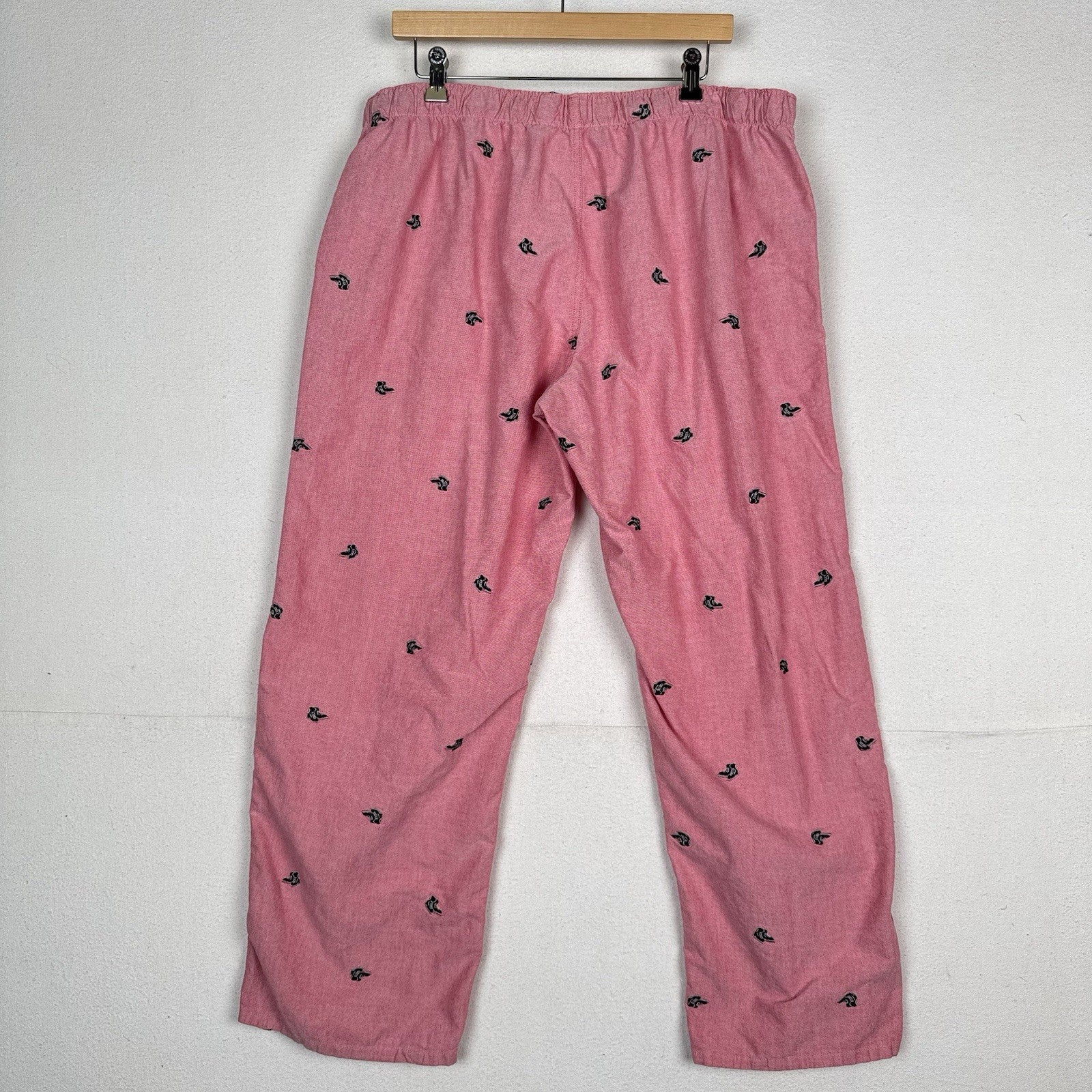 J.Crew Mens XL Ice Hockey Cotton Lounge Pajama Pants Pink Red Black