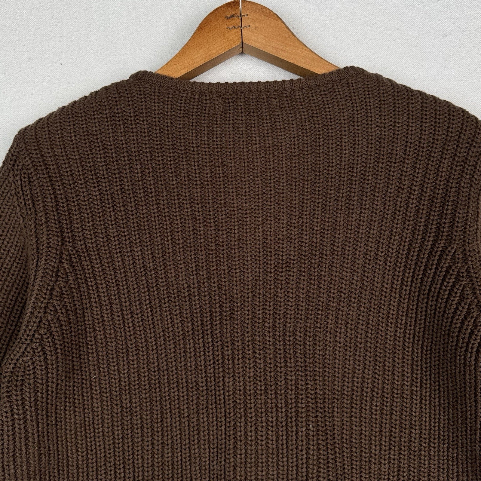 NWT Eddie Bauer Women’s Medium Cable Knit Cardigan Sweater Cotton Coffee Brown