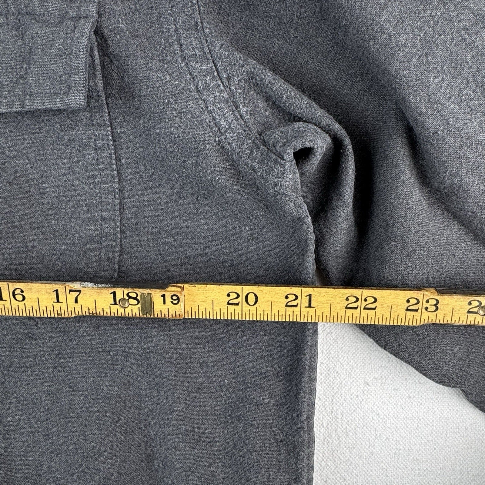 Vintage LL Bean Mens Medium Tall Chamois Flannel Shirt Gray 100% Cotton