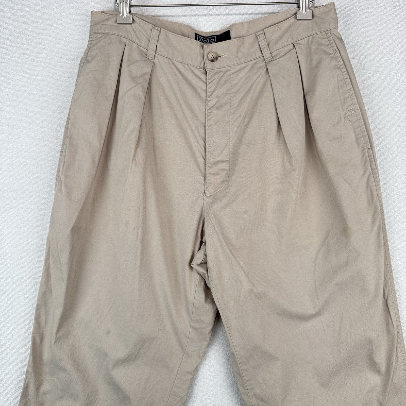 80’s Vtg Polo Ralph Lauren Andrew Lightweight Khaki Chinos 82-97 (30x30) *Read
