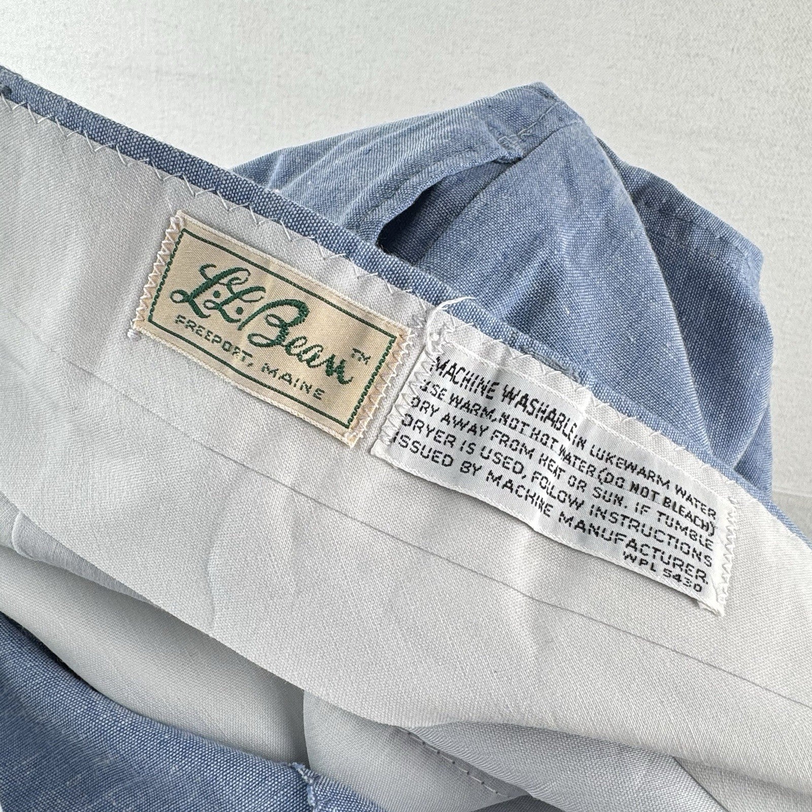 1950's/60's Vintage LL Bean Men's 32x30 Linen-blend Blue Chambray Chino Pants
