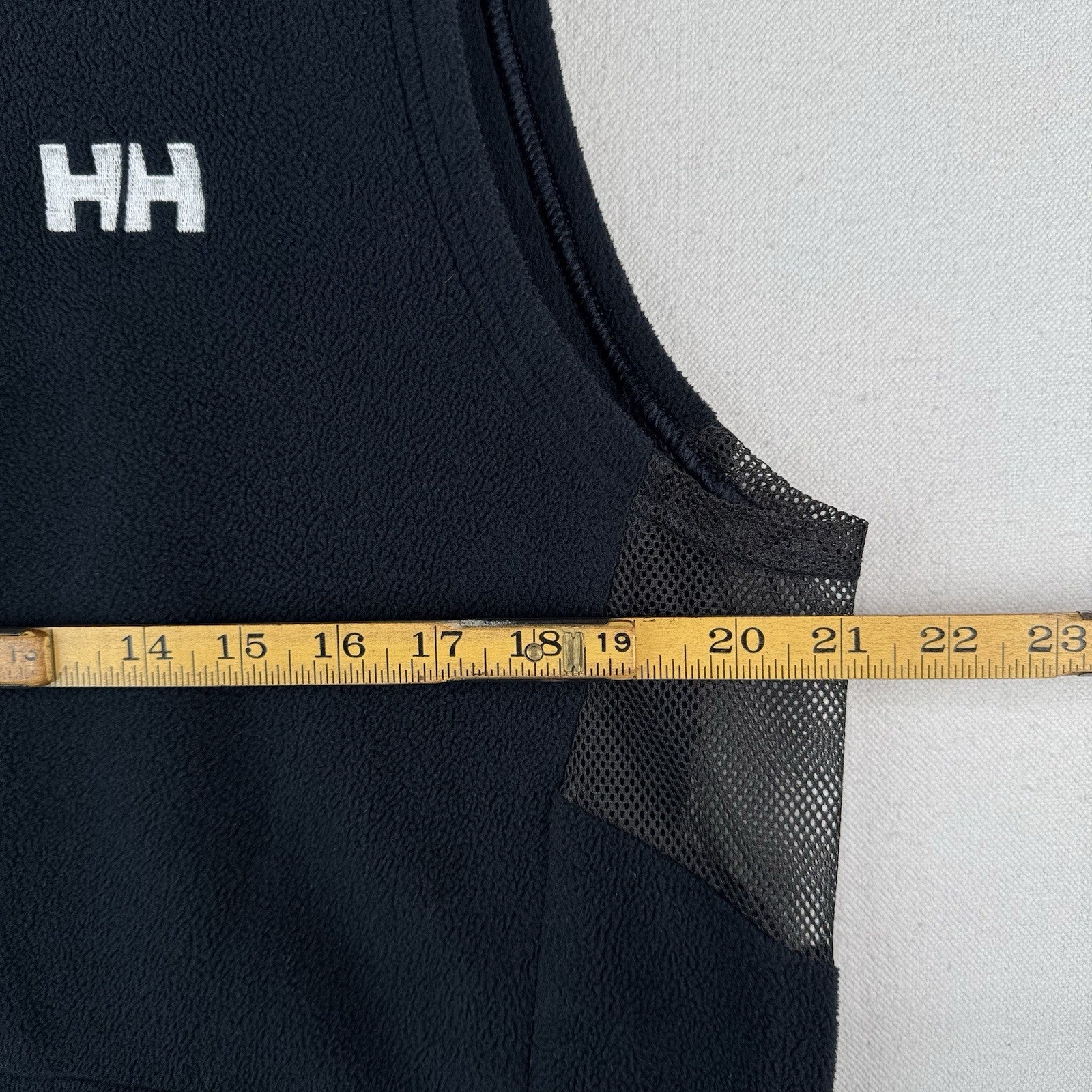 Helly Hansen Fleece Vest Men’s L Full Zip Blue Vest Embroidered Spell-out Mesh