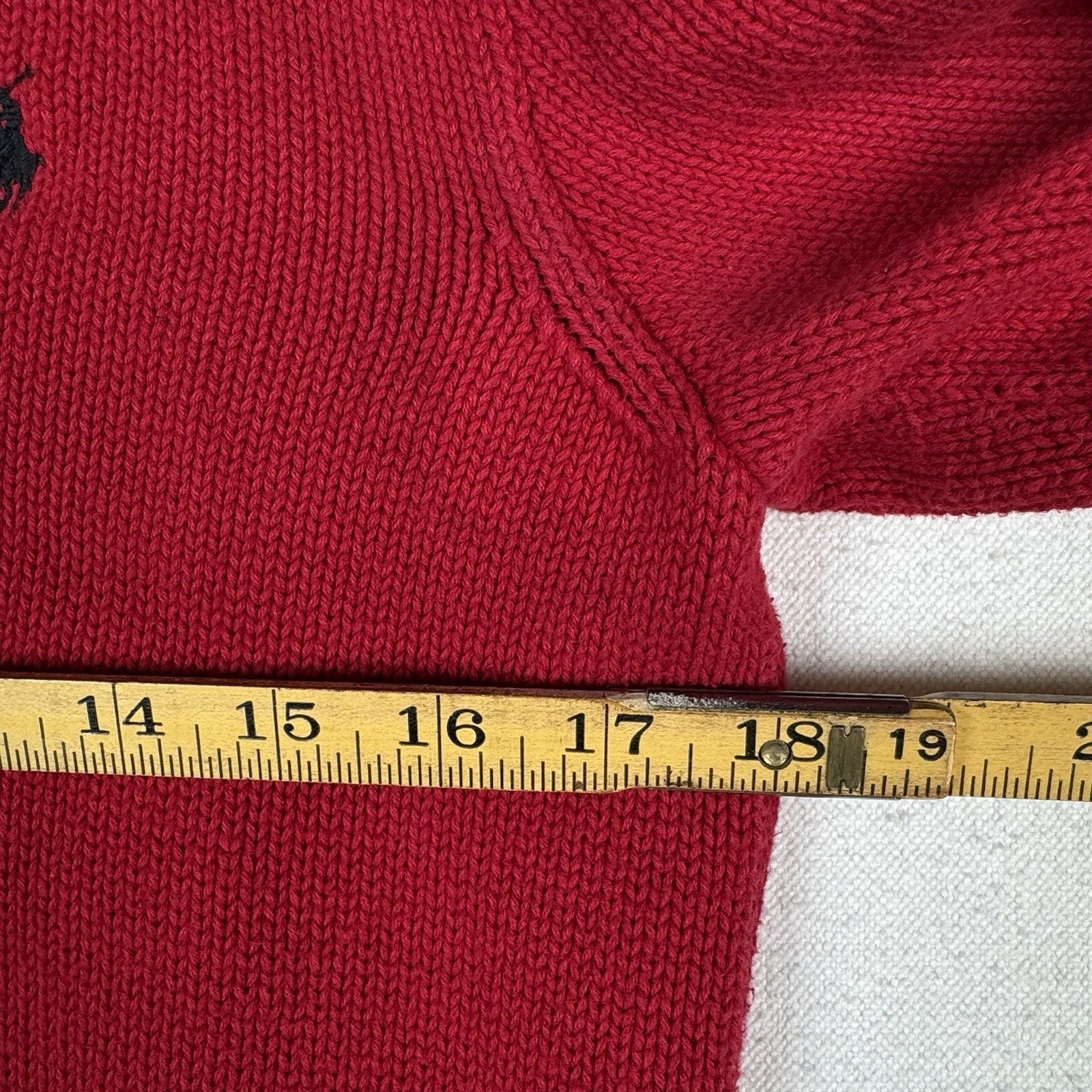 Polo Ralph Lauren Youth Red Shawl Collar Knit Sweater Boy’s XL (18-20)