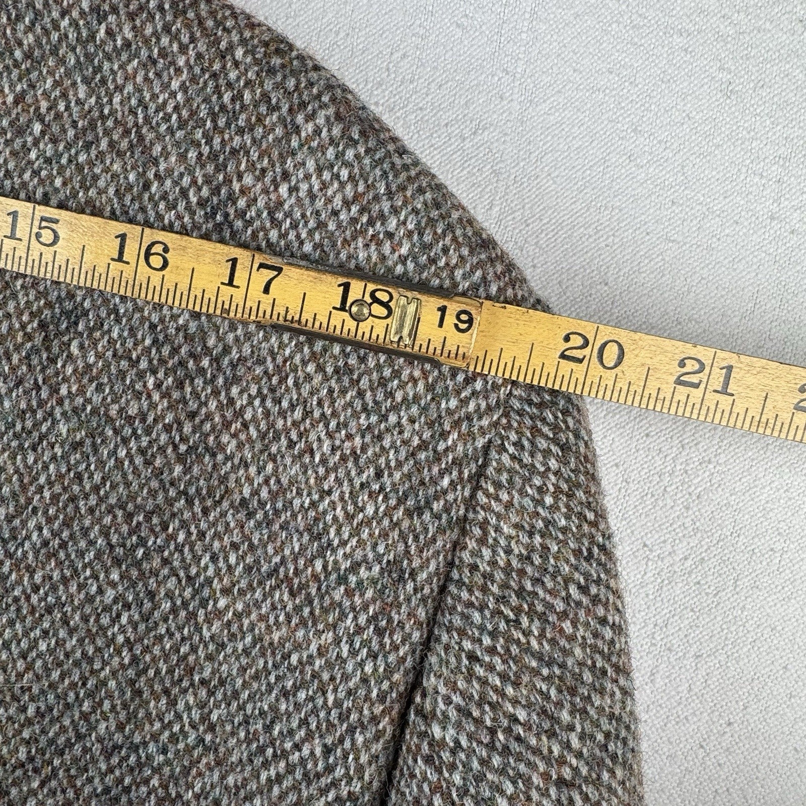 Harris Tweed Sport Coat 46R Brown Green 100% Wool Jacket Blazer