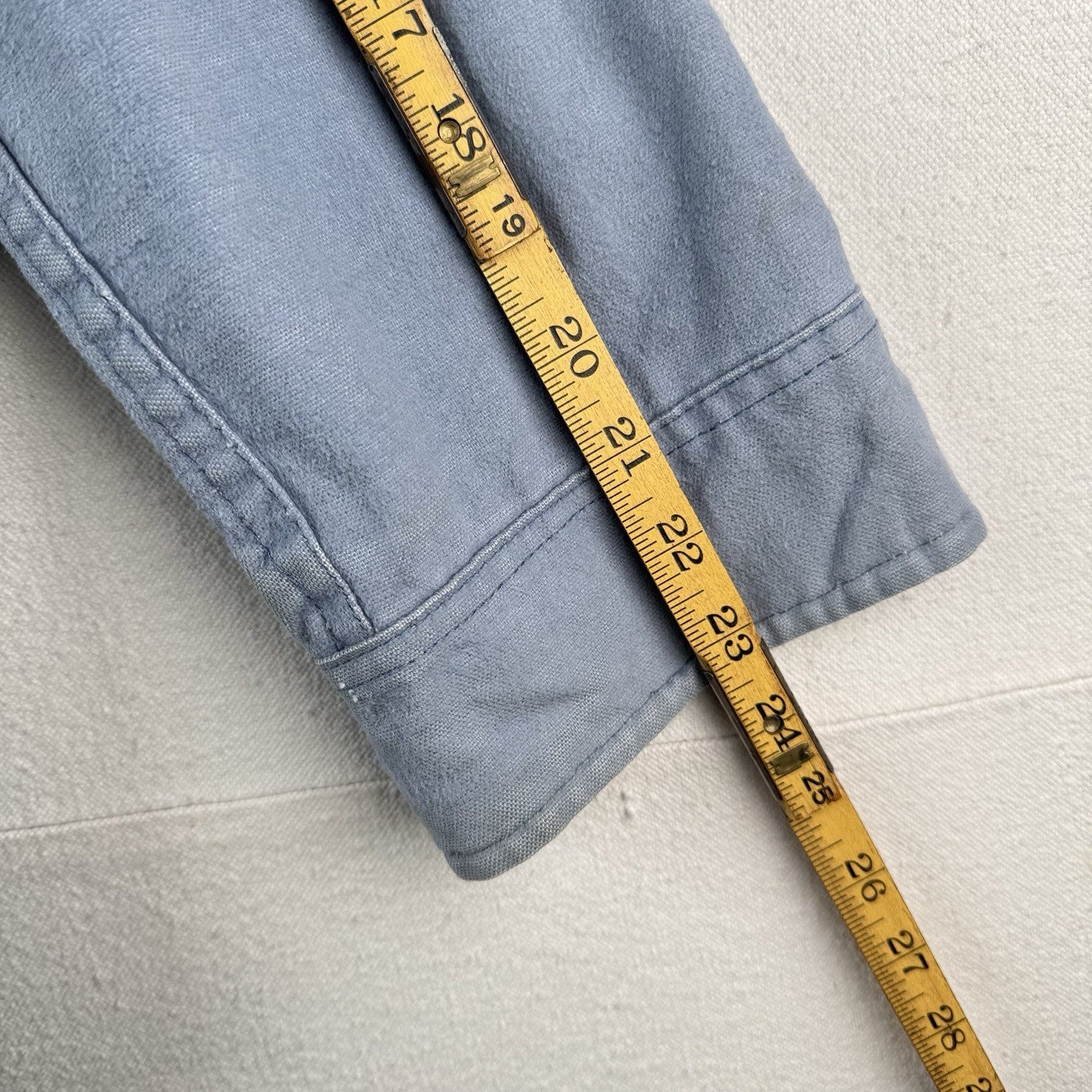 80’s Vtg Woolrich Chamois Cotton Button Up Flannel Blue Mens M Made USA Sunfaded