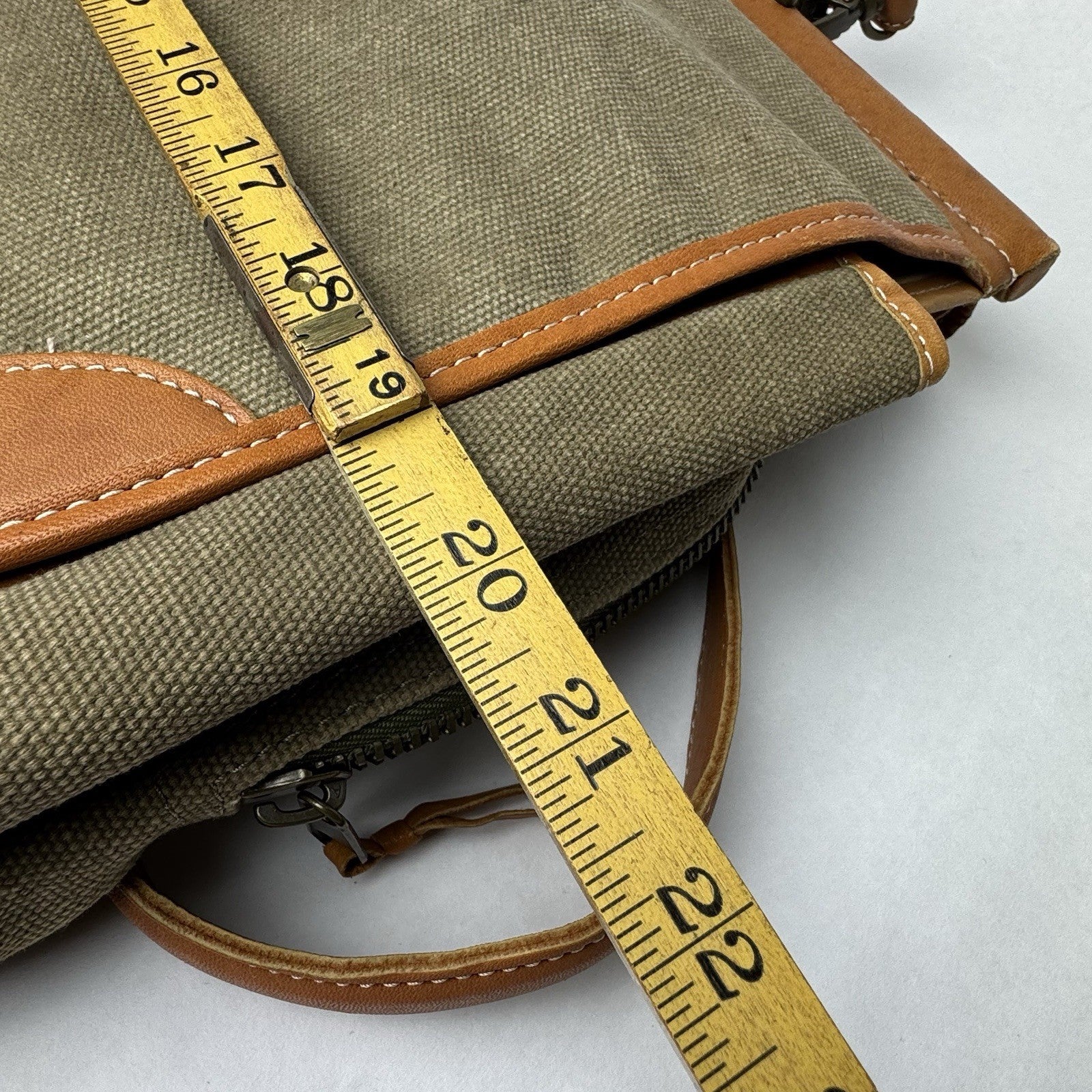 Vintage Safari Waxed Canvas Leather Laptop Briefcase Messenger Bag 19”x7”x15”