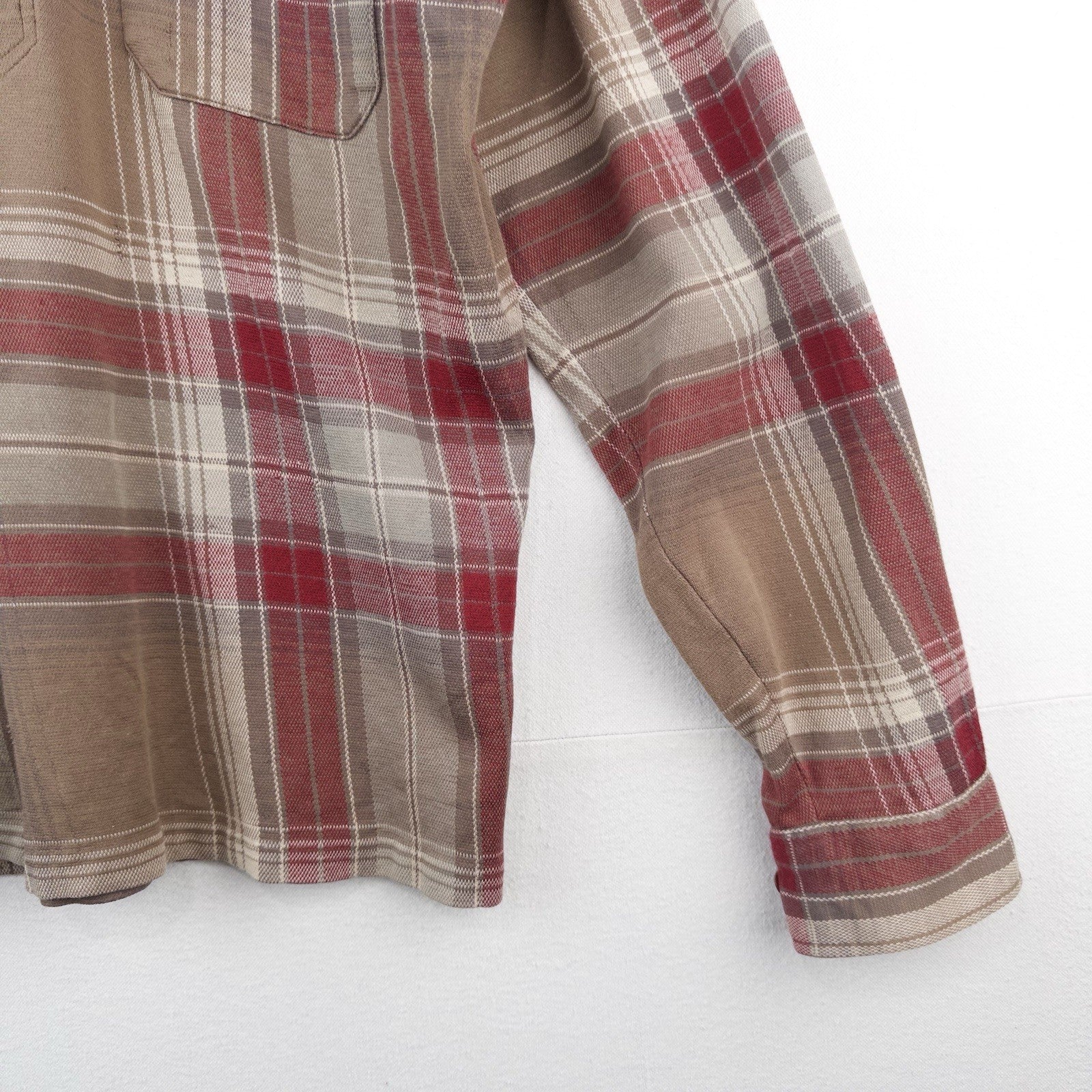 90’s Vtg Polo Ralph Lauren Men’s M Tan Brown Plaid Half Button Popover Shirt