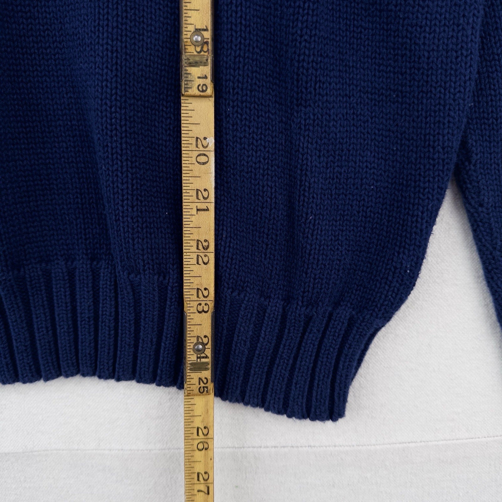 90’s Vtg Polo Ralph Lauren Turtleneck Cotton Sweater Men M Blue Black Stripe
