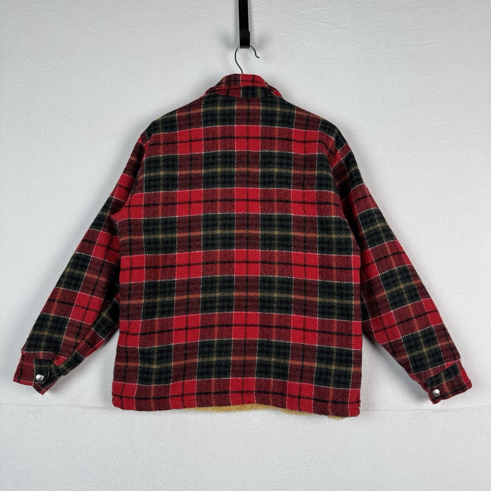Vintage Wool Buffalo Plaid Chore Jacket Hunting Coat Men’s Medium Red Canada