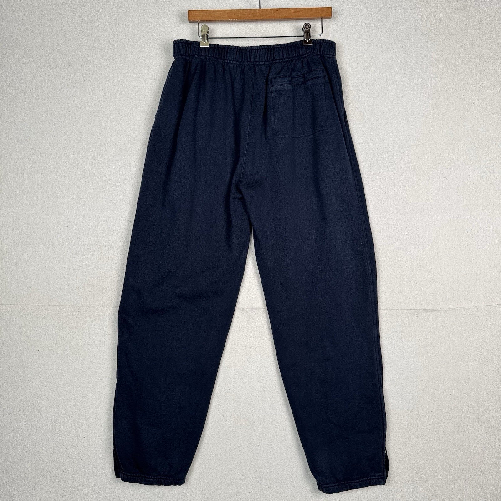Vintage LL Bean Sweatpants Mens Large Blue Fleece Joggers Zip Ankle Pants