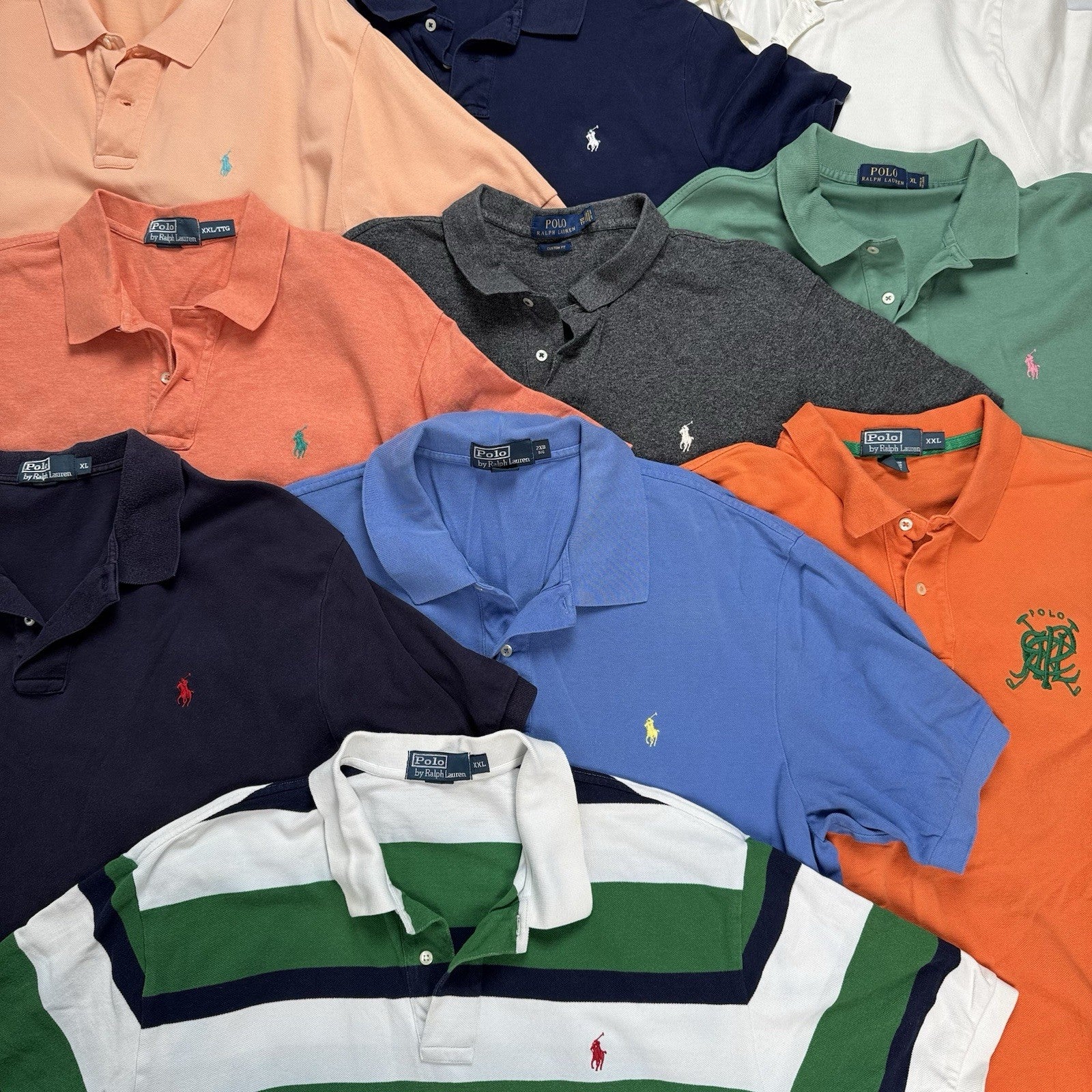 Lot of 10 Polo Ralph Lauren Short Sleeve Shirts Wholesale Box XL/2XL/2XB