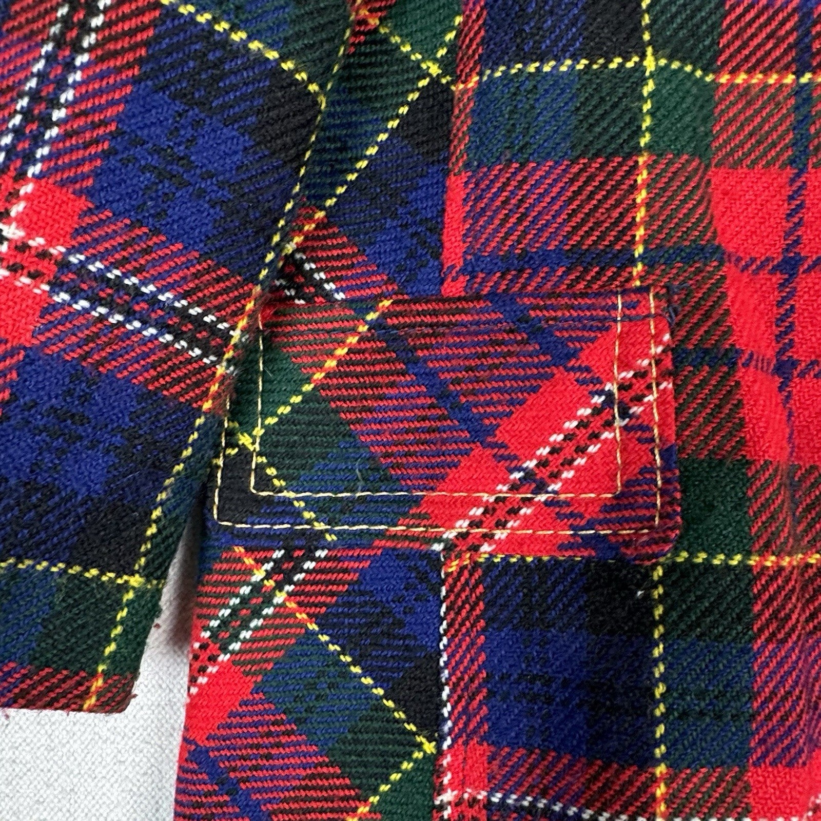 Vintage 60’s 70’s Red Tartan Plaid Car Coat Gold Buttons Made Canada 3T Toddler
