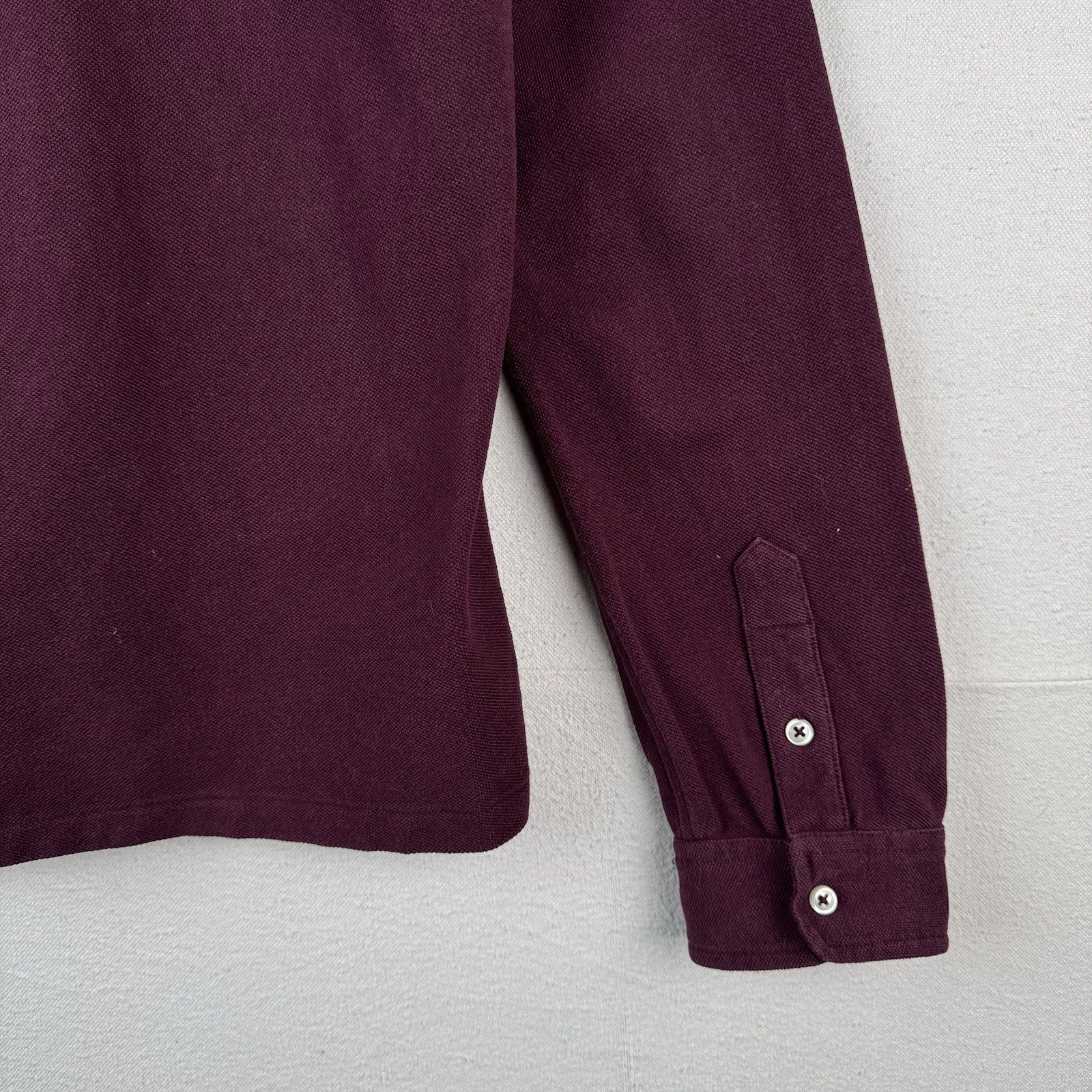 Vintage Polo Ralph Lauren Men’s L Pocket Rugby Shirt Long Sleeve Burgundy White