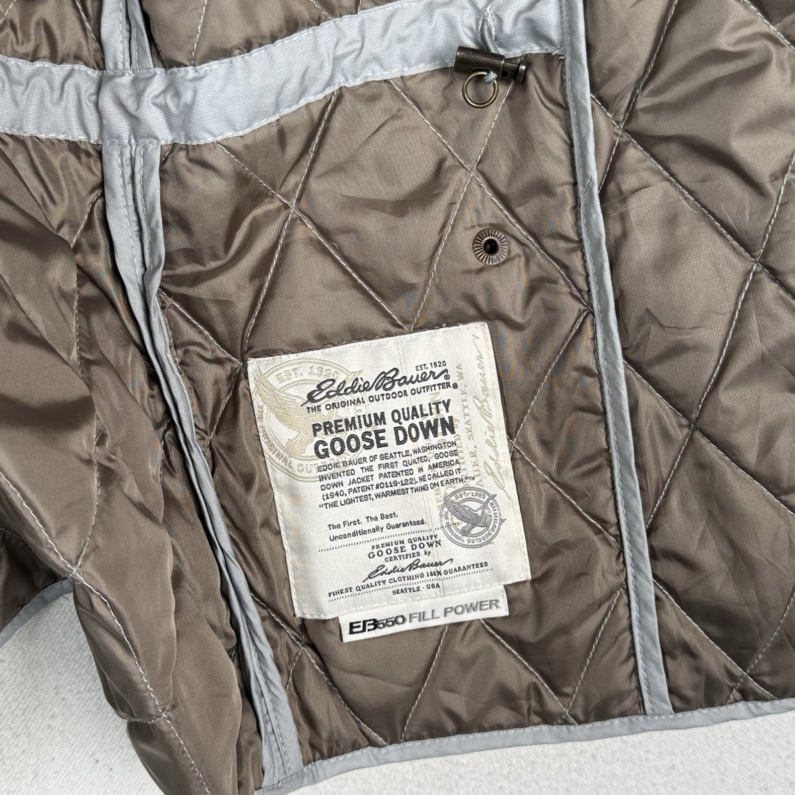 Eddie Bauer Women’s 3X Grey EB550 Premium Goose Down Cold Weather Vest